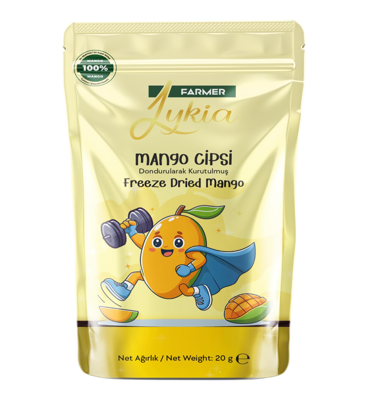 farmer lykia Mango Freeze Dried Fruit Chips - 10 pieces of 20gr Freeze Dried Mango - Buy Online on GoSupps.com