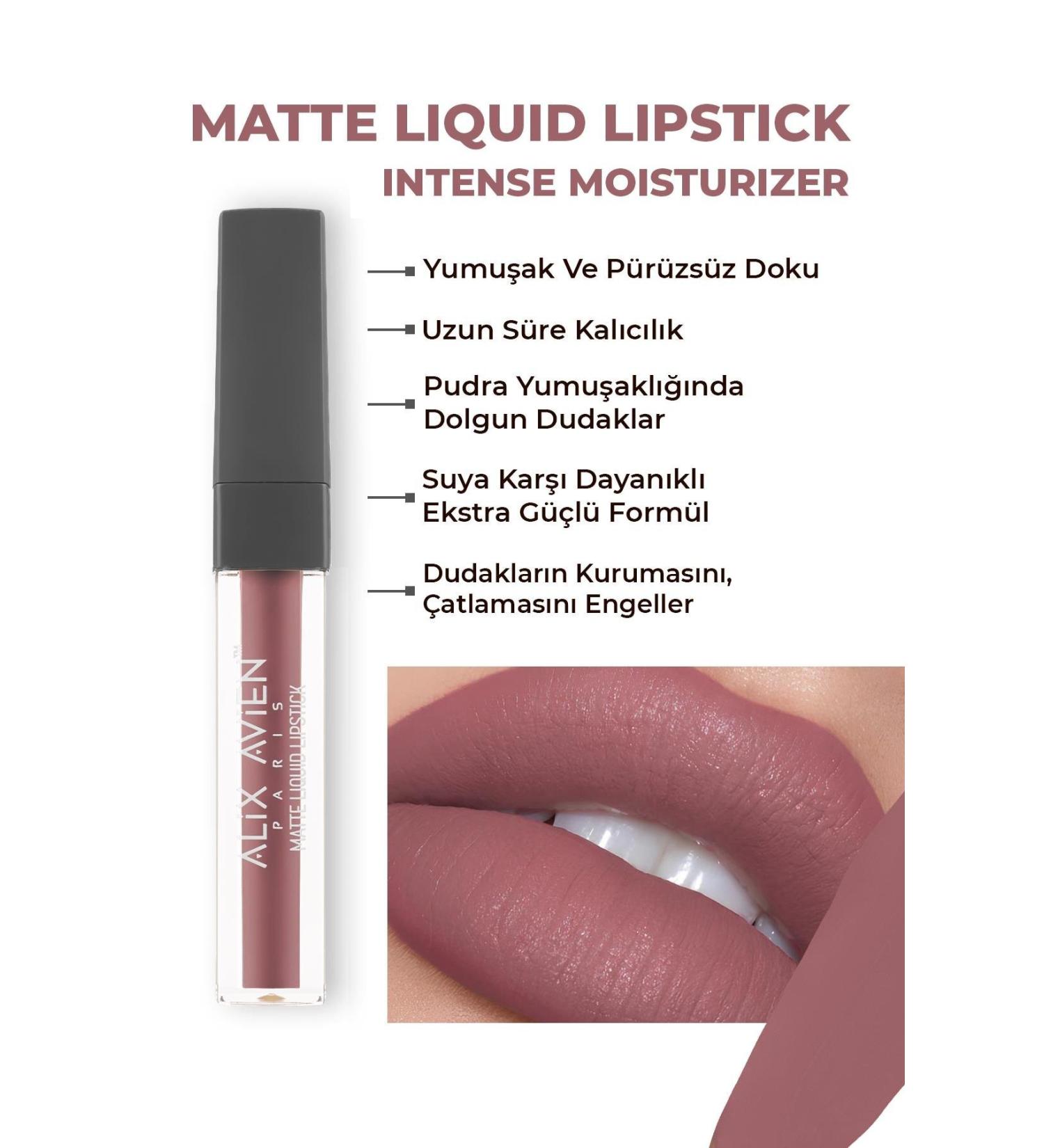 Alix Avien 509 Berry Matte Finish Liquid Lipstick - 8 Hours Lasting Effect - Matte Liquid Lipstick