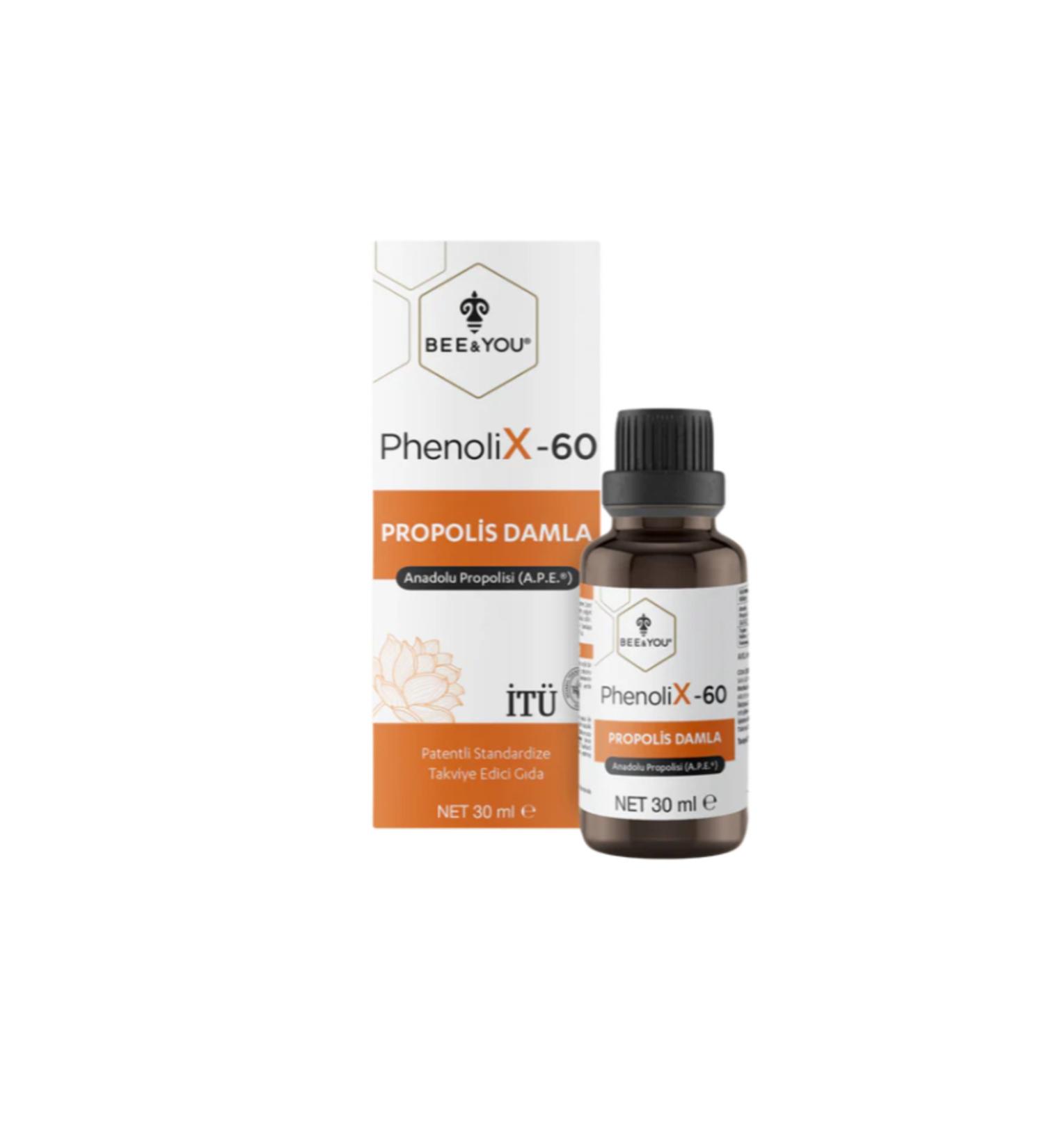 Bee you Bee&You PhenoliX 60 Propolis Water Soluble Drops Supplementary Food 30 ml