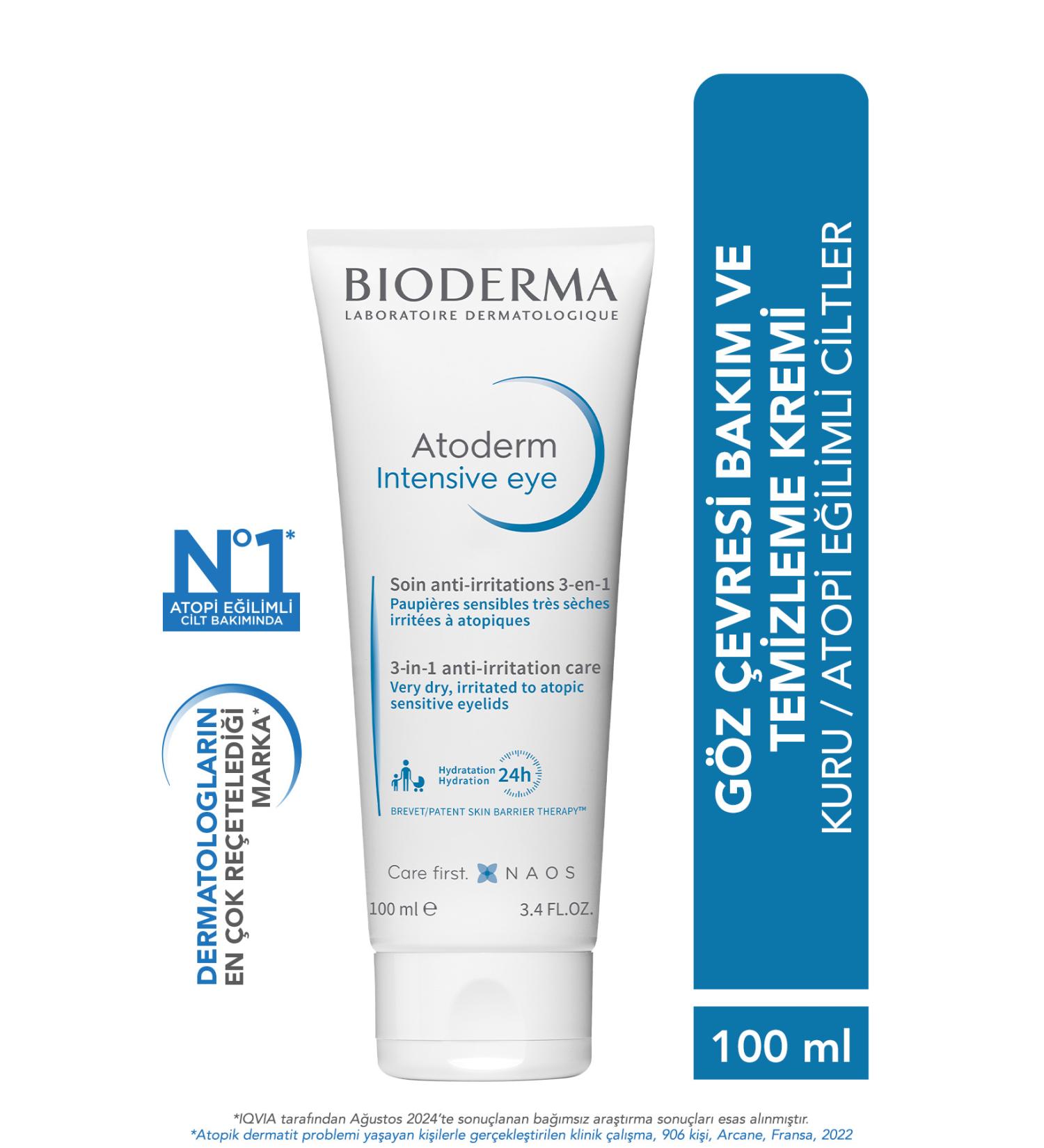 Bioderma Atoderm Intensive Eye Dry Atopy Prone Eye Contour Cream and Cleanser Hyaluronic Acid 100 ml - Buy Online on GoSupps.com
