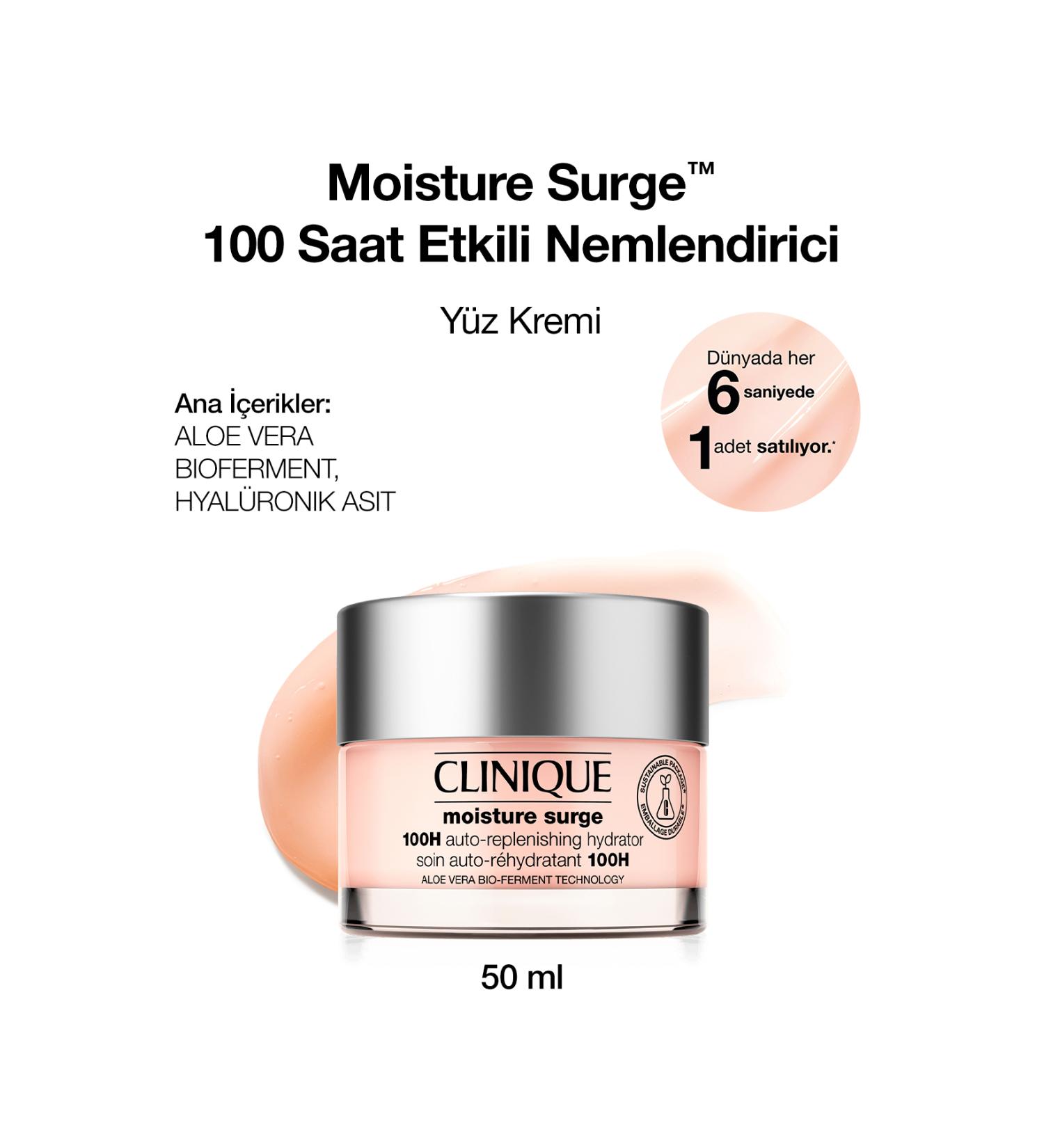 Clinique Moisture Surge 100-Hour Moisturizing Face Cream 50ml | Aloe Vera BioFerment Hyaluronic Acid - Buy Online on GoSupps.com
