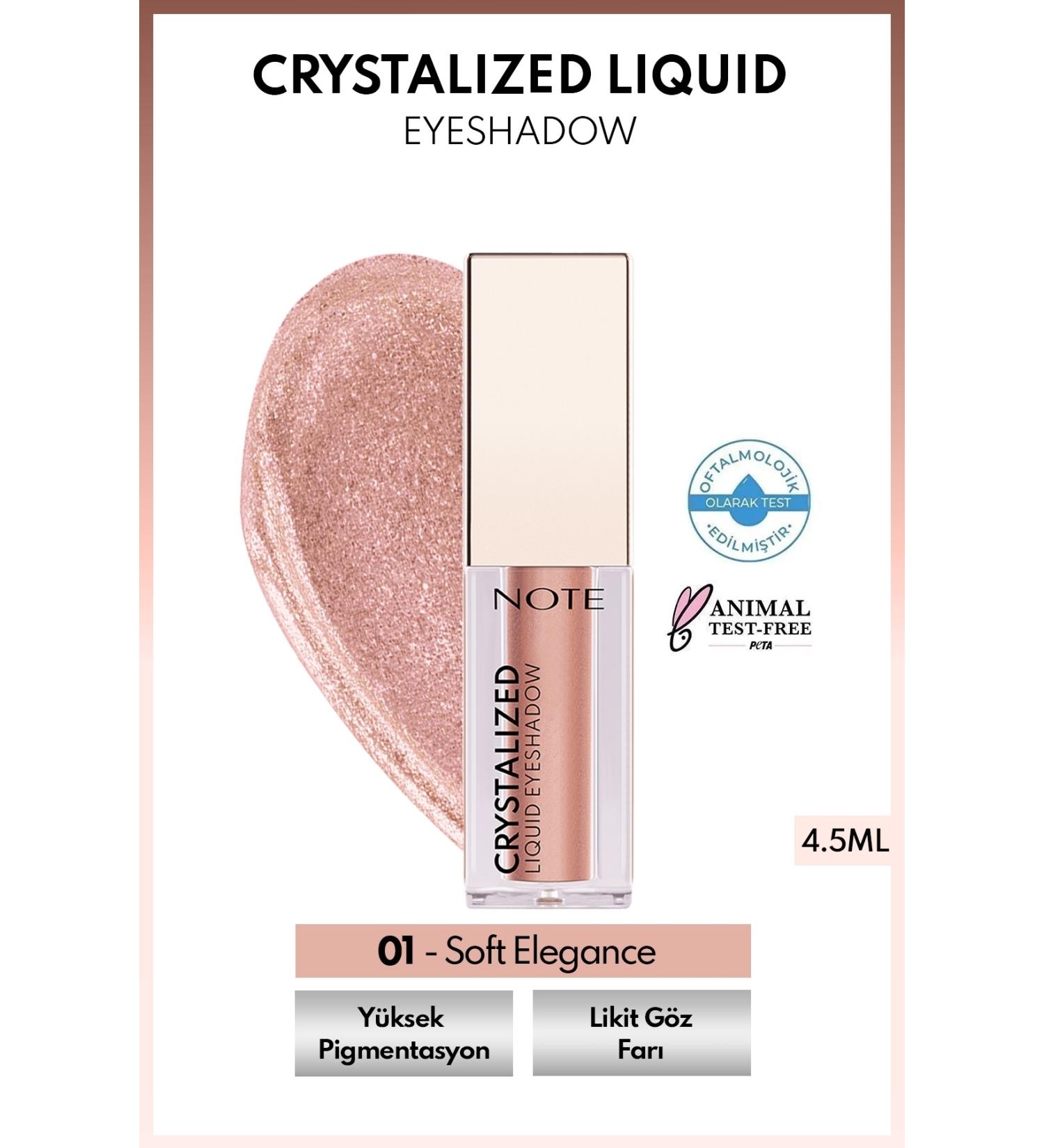 Note Cosmetics Highly Pigmented Liquid Metallic Eyeshadow With Creamy Texture - 01 Soft Elegance Passi-303