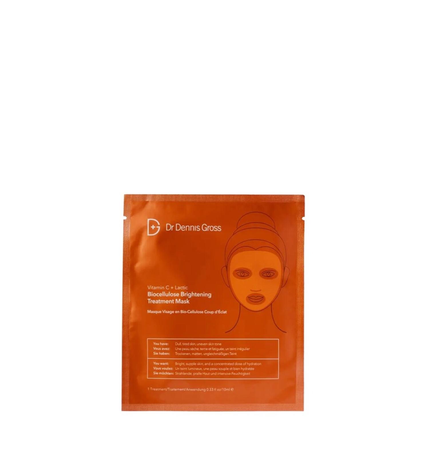 Dr Dennis Gross Vitamin C Lactic Biocellulose Brightening Face Mask (4 Applications)