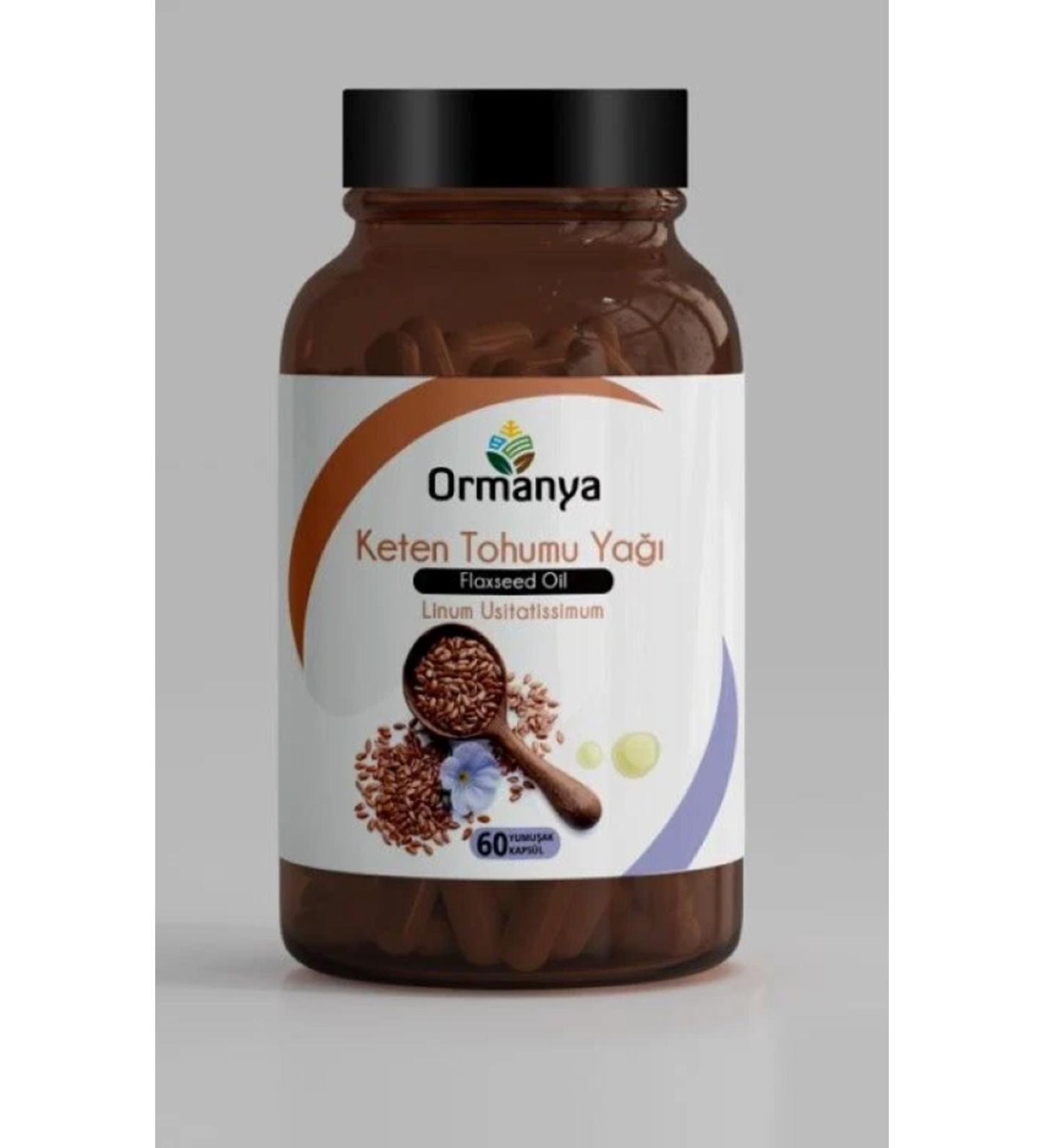 ORMANYA Supplementary Food Containing Flaxseed Oil 1000 mg (60 capsules) - Buy Online on GoSupps.com
