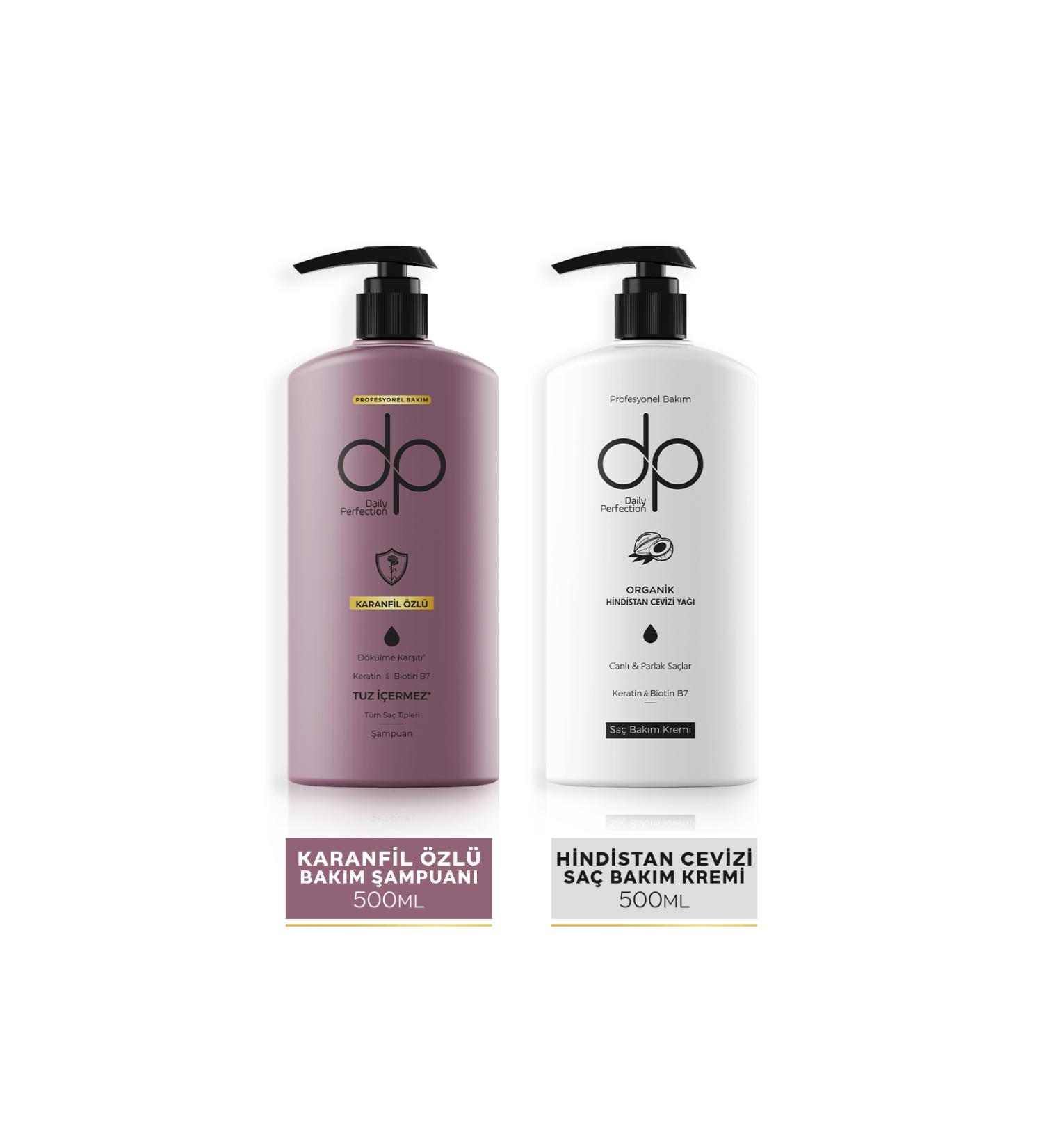 DP Daily Perfection Shampoo Clove Extract 500 ml & Hair Conditioner Organic Coconut 500 ml - Buy Online on GoSupps.com