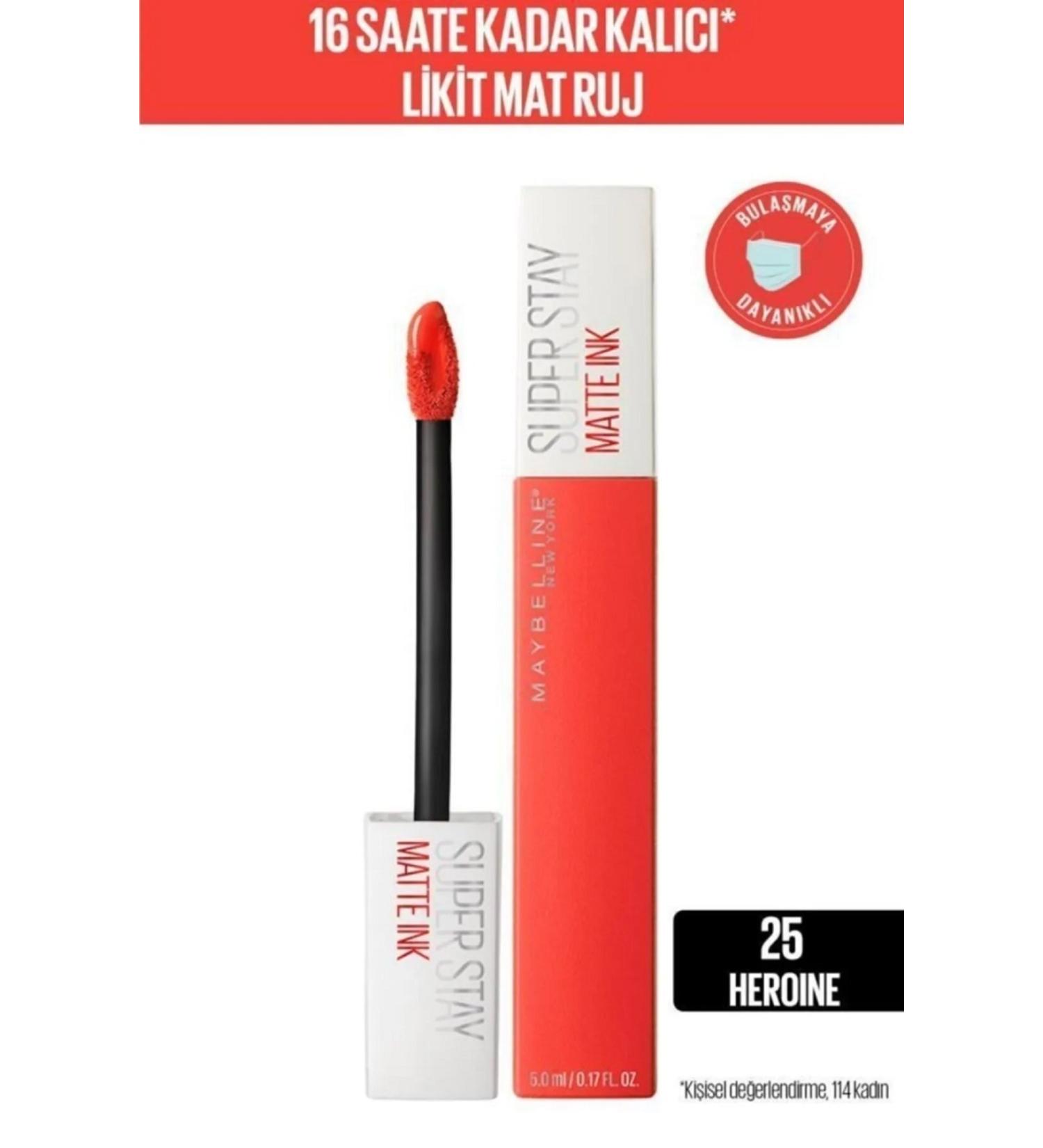 Maybelline Super Stay Matte Ink - Liquid Matte Lipstick No:25 Heroine 5ml - Buy Online on GoSupps.com