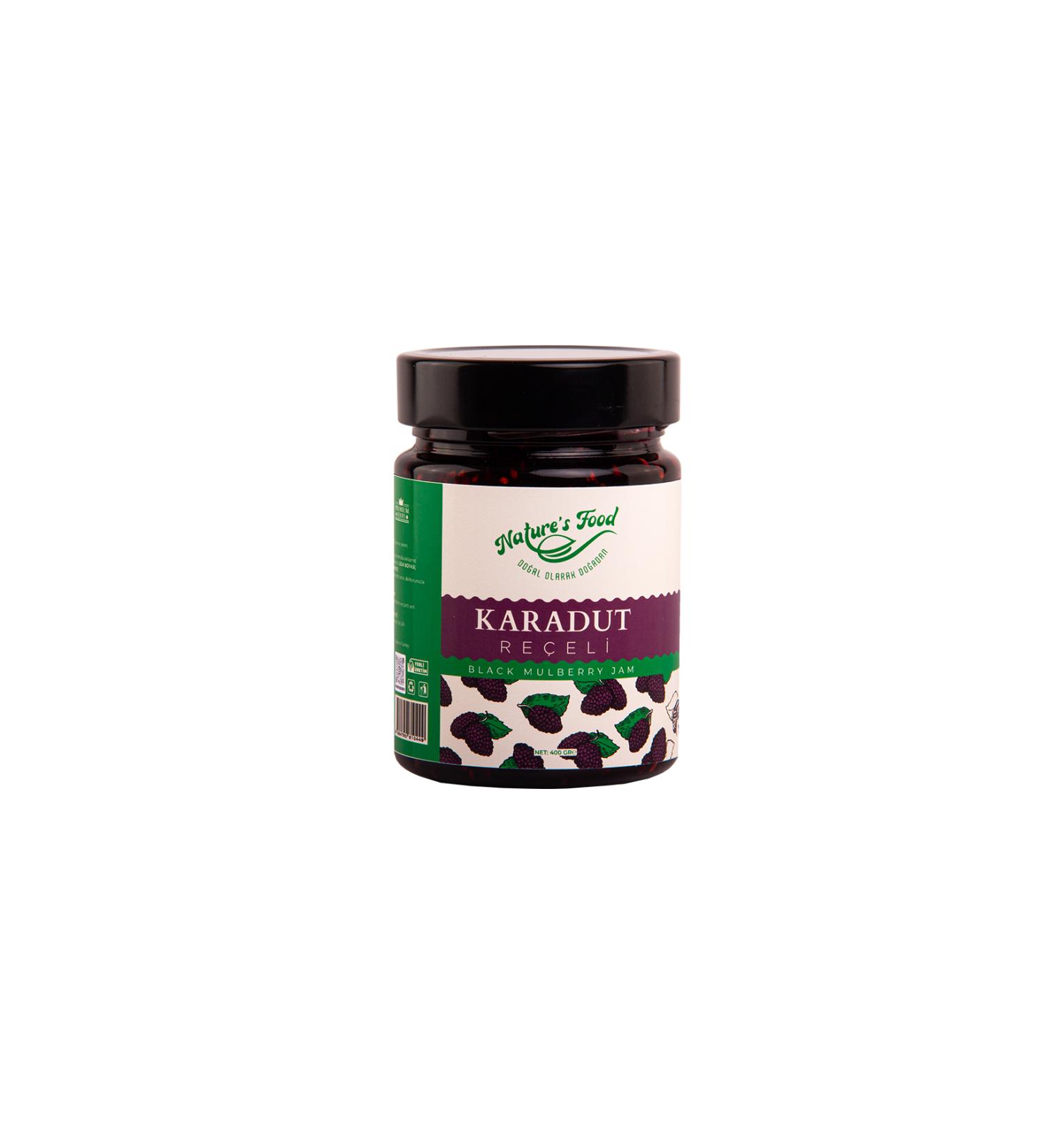 NATURES FOOD Black Mulberry Jam PREMIUM SERIES 400gr e Black Mulberry Natural content natural taste Nature's Food