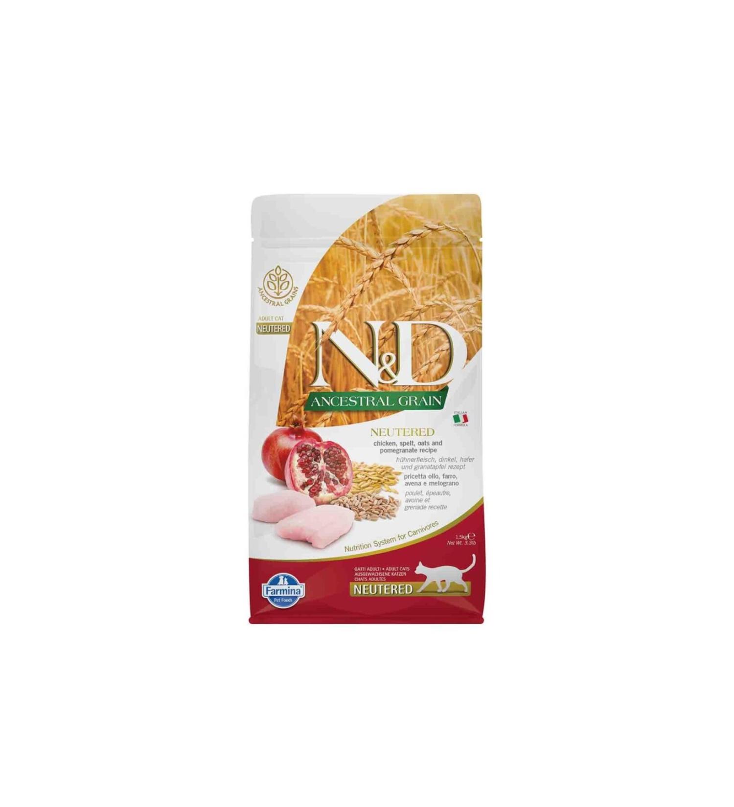 N & D Low Grain Chicken Pomegranate Sterilized Cat Food 1.5 Kg
