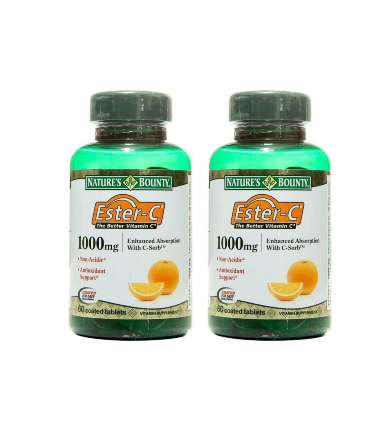 Natures Bounty Ester-c 1000 Mg 60 Tablets 2 Pieces