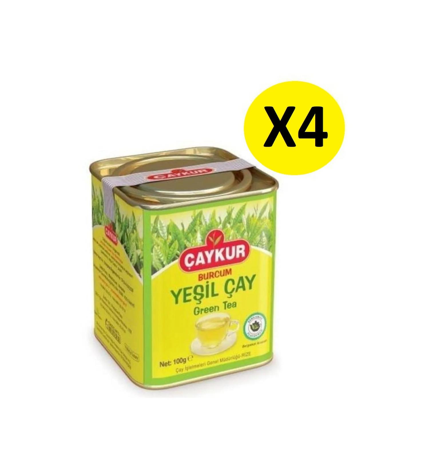 aykur Burcum Green Tea Tin 4 Pieces 100 gr