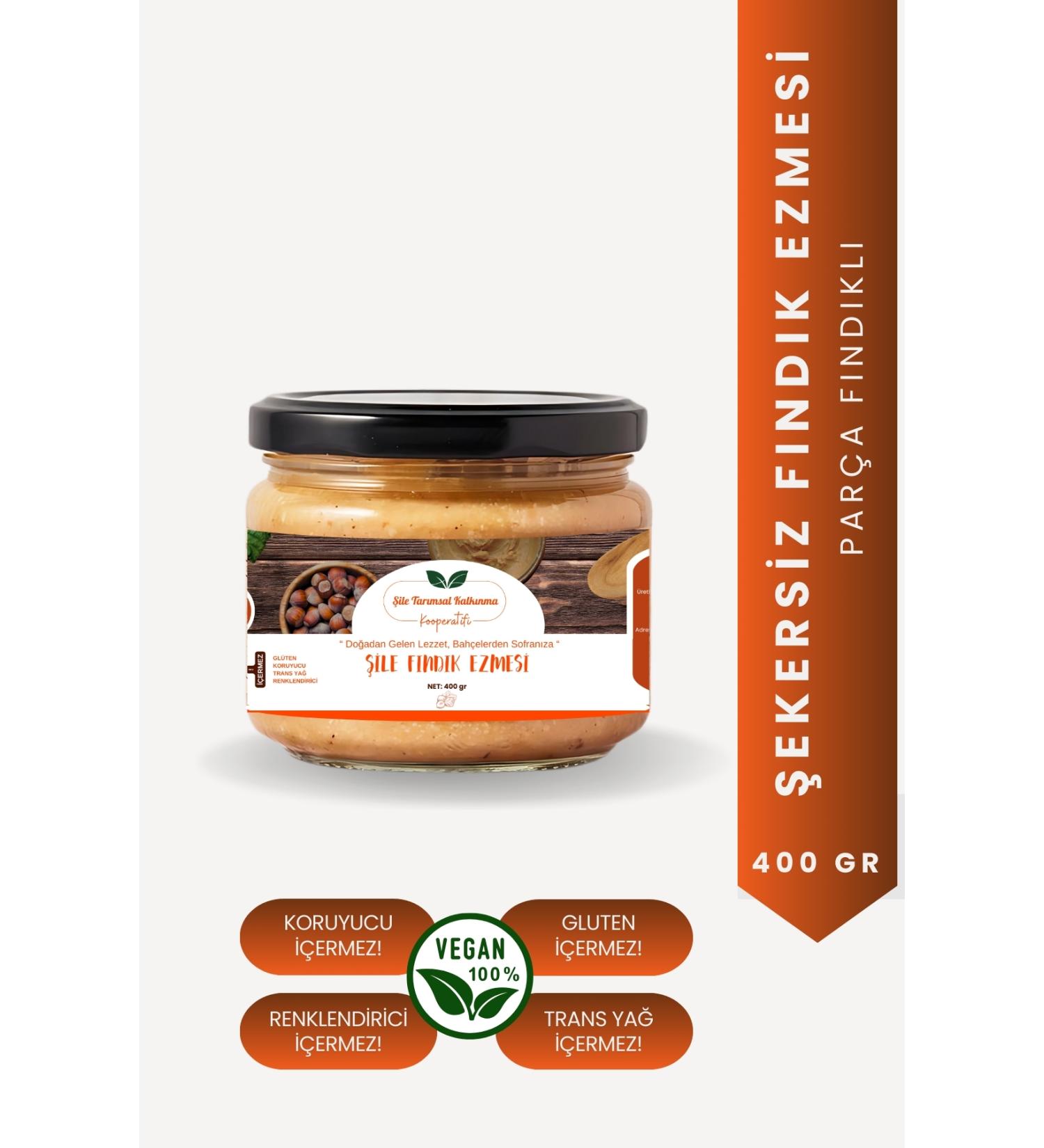  ile Natural Hazelnut Paste 400 gr - Natural Sugar-Free Hazelnut Paste - Buy Online on GoSupps.com
