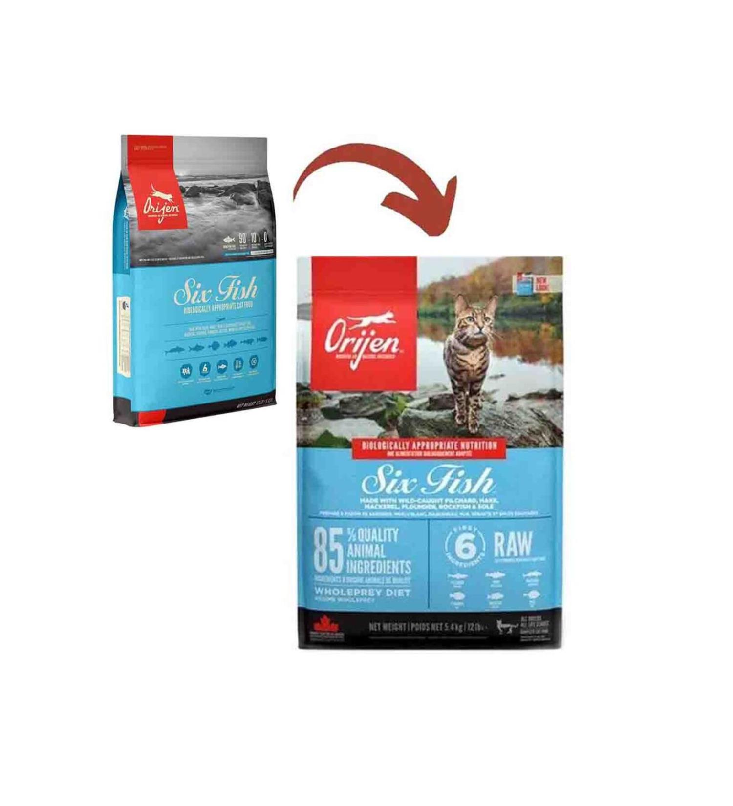Orijen Six Fish Grain-Free Fish Adult Cat Food 5.4kg