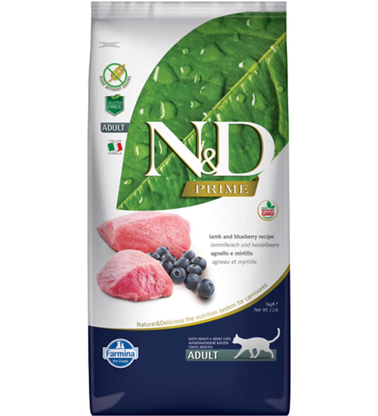 N & D ND Prime Grain Free Lamb & Blueberry Adult Cat Food 5kg
