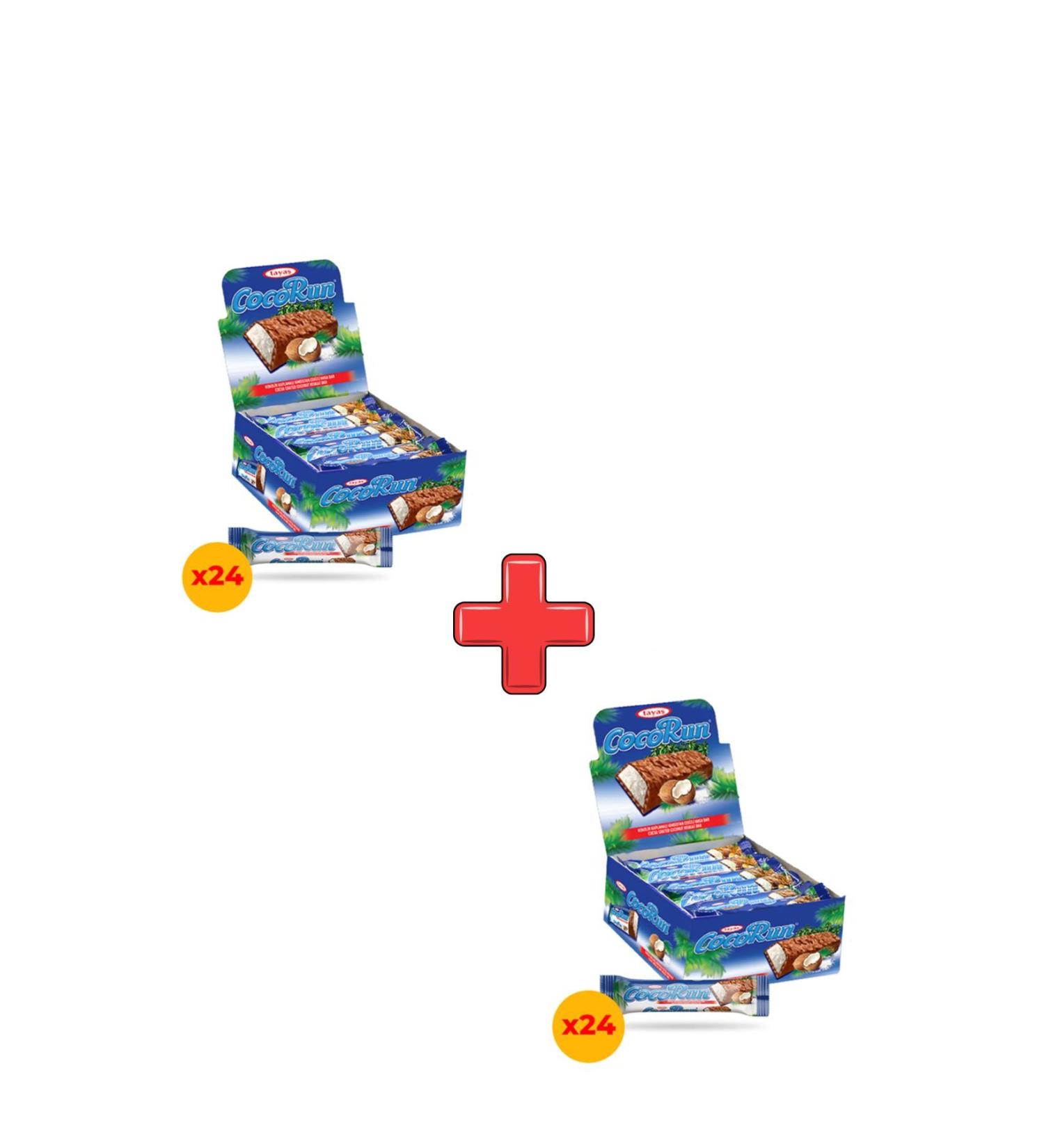 TAYA Cocorun Milk Coconut Nougat Bar 20 gr X 24 Pieces Boxed 2-Pack