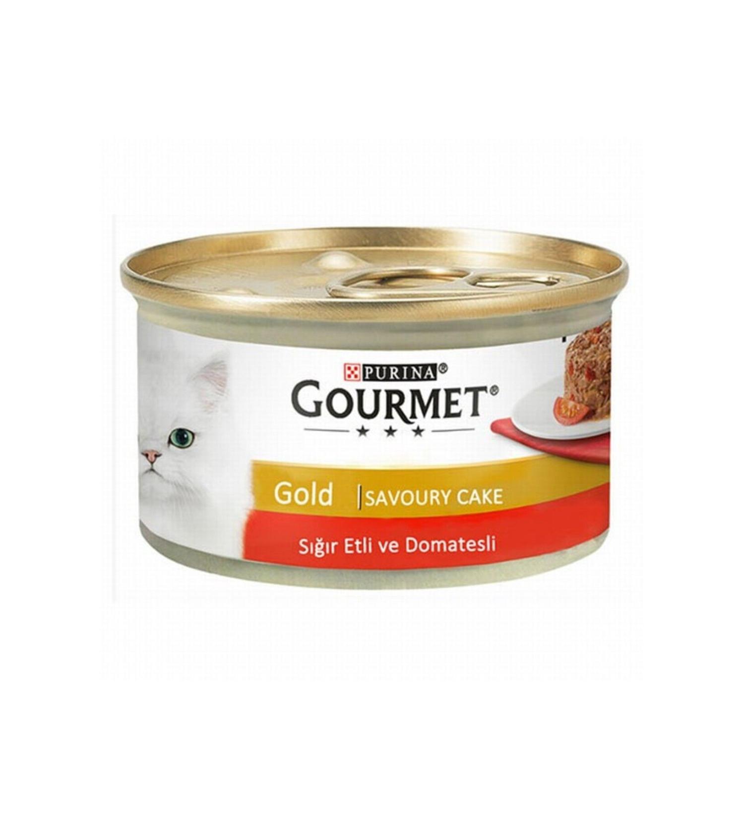 Gourmet Gold Savoury Cake Meaty Tomato Adult Canned Cat Food 85 gr - 3 Pieces