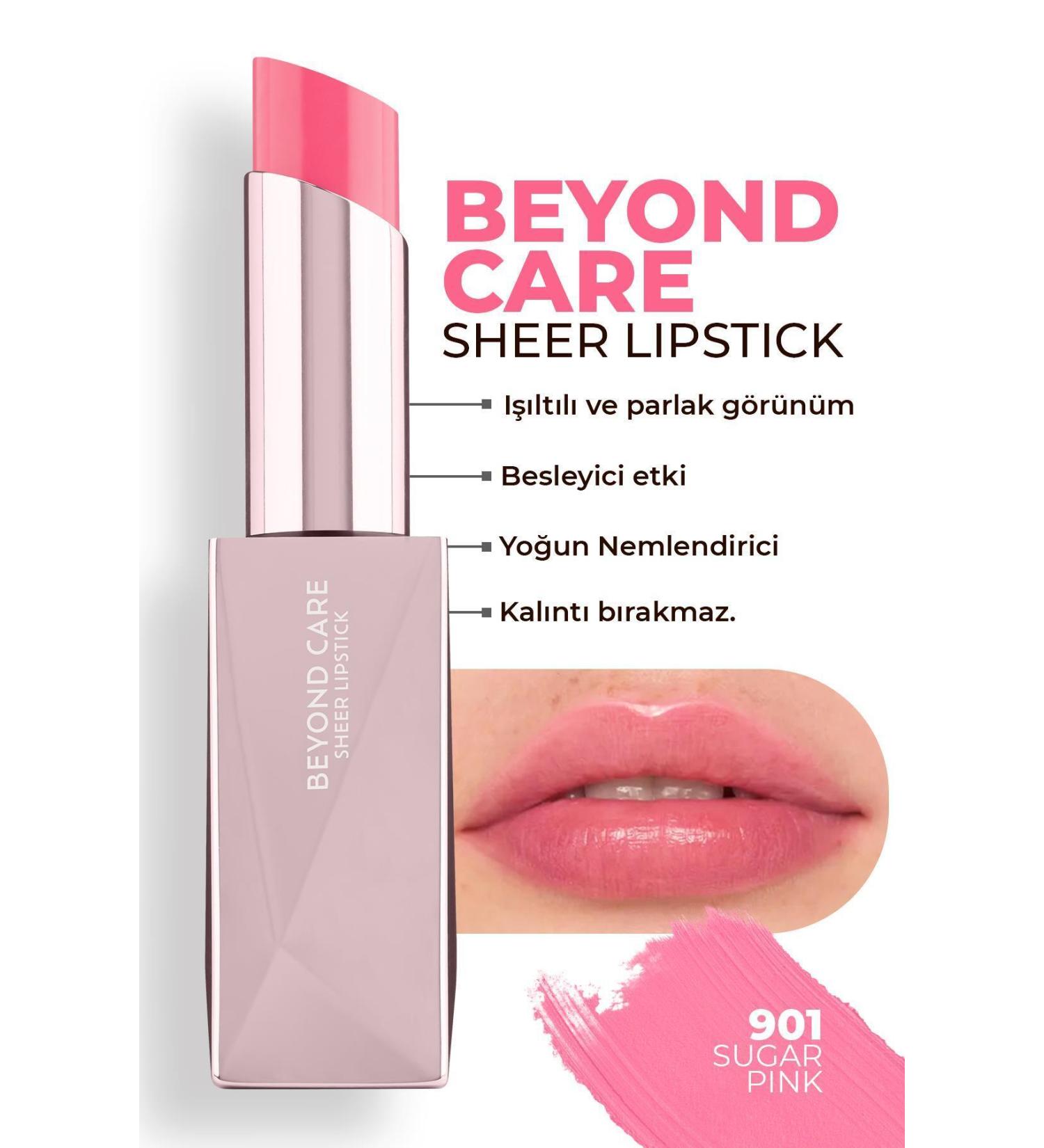 Alix Avien Beyond Care Sheer Lipstick 901 - Sugar Pink - Intense Moisturizing Nourishing Effect - Shiny Lipstick - Buy Online on GoSupps.com