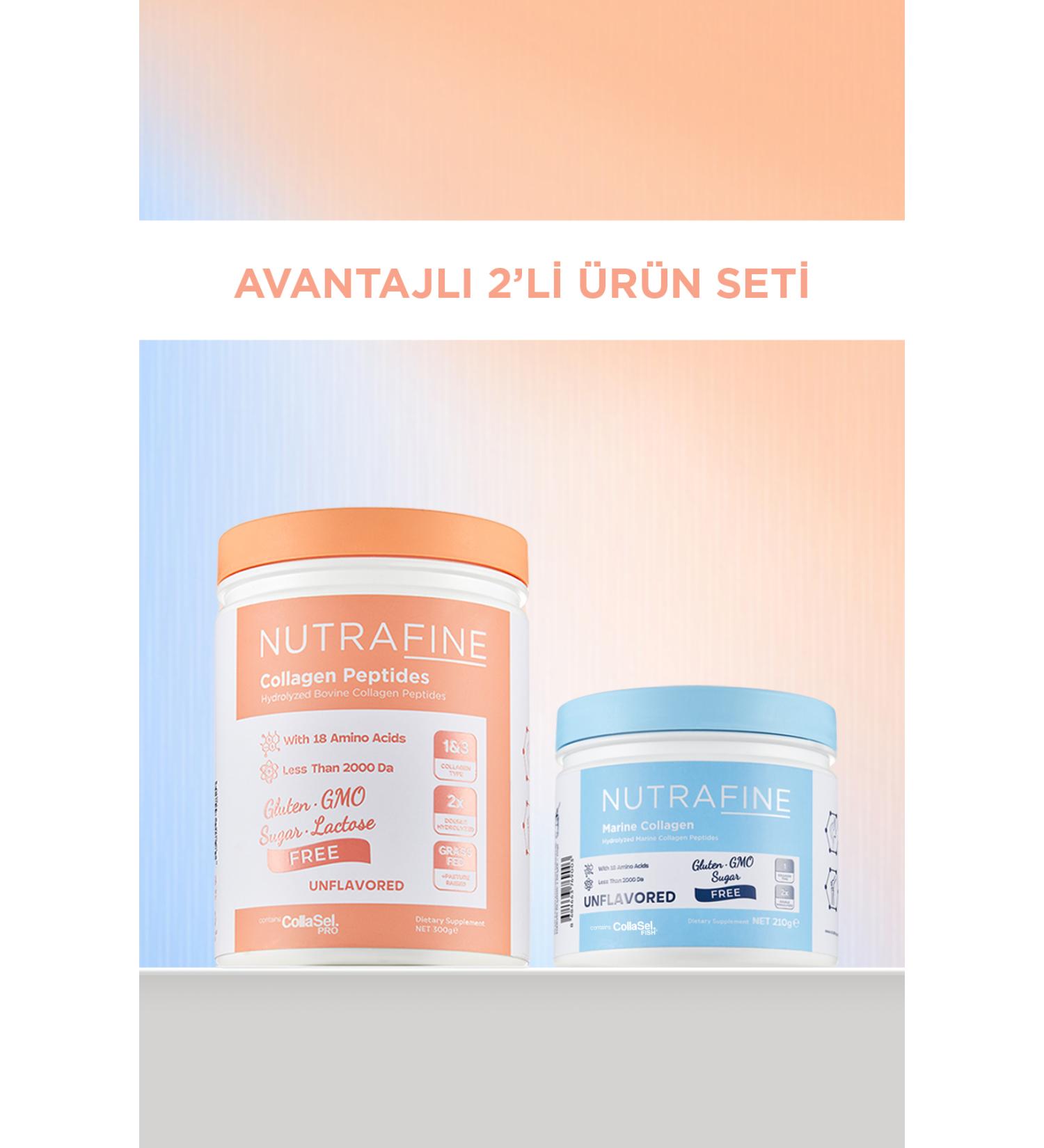 Nutrafine Advantageous Set of 2 Bovine and Marine Collagen Natural Tasteless and Odorless 0 Double Hydrolyzed Collagen - Buy Online on GoSupps.com