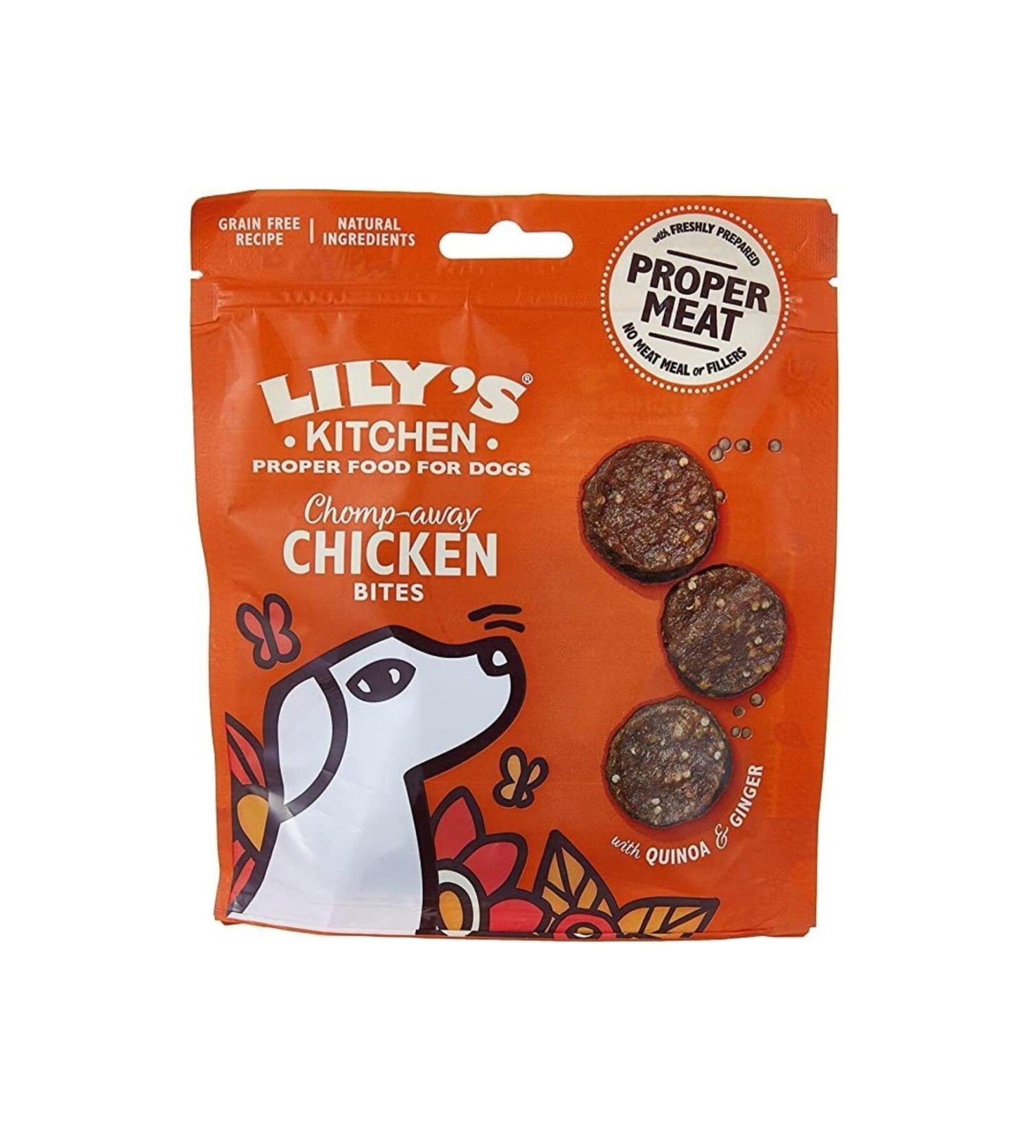 Lily's Kitchen Chicken Bites 70g - Chomp-Away Chicken Bites Delicious and Grain-Free Dog Treats