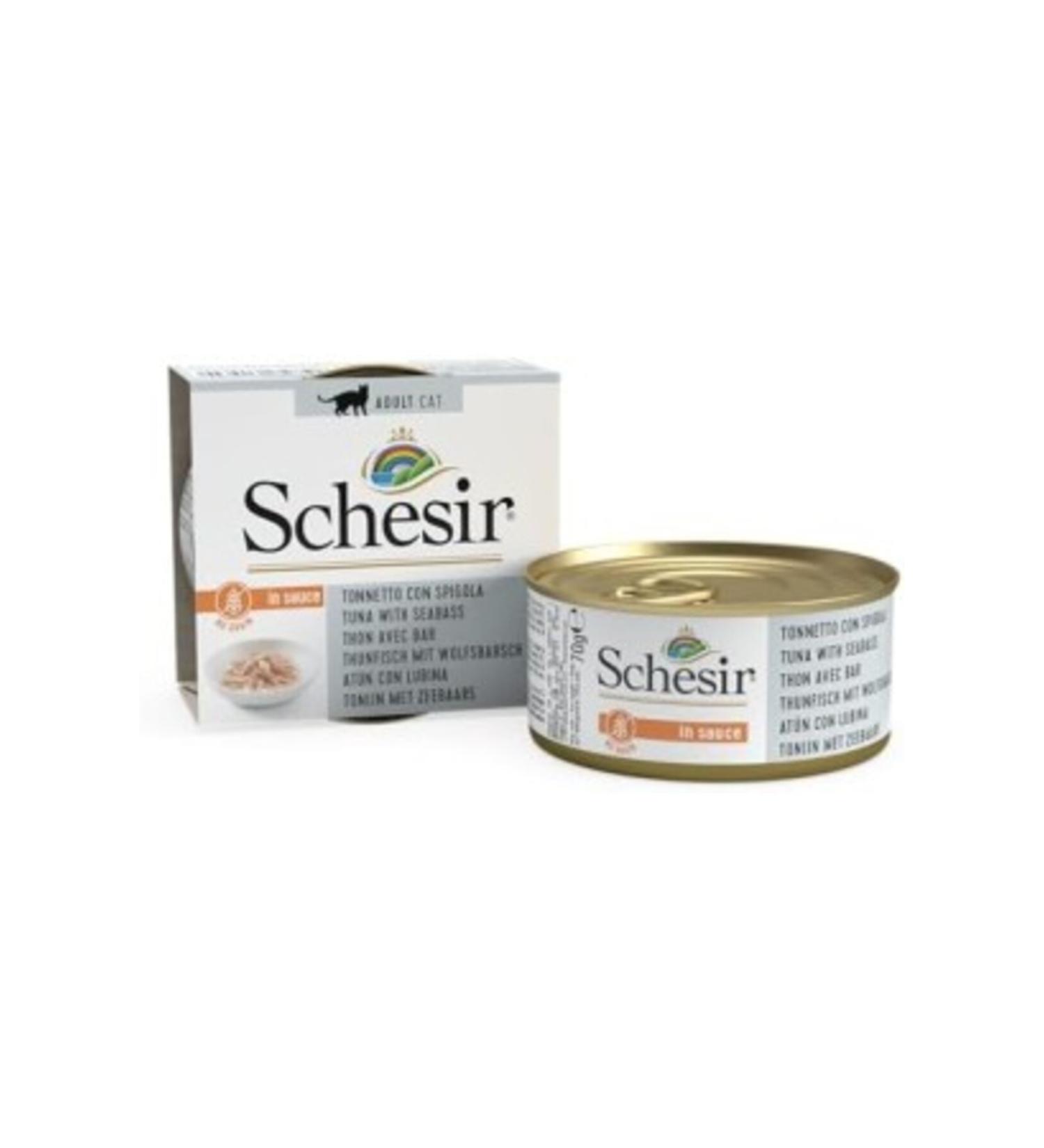 Schesir Adult Cat Canned Food 70 Gr Tuna + Sea Bass Meat