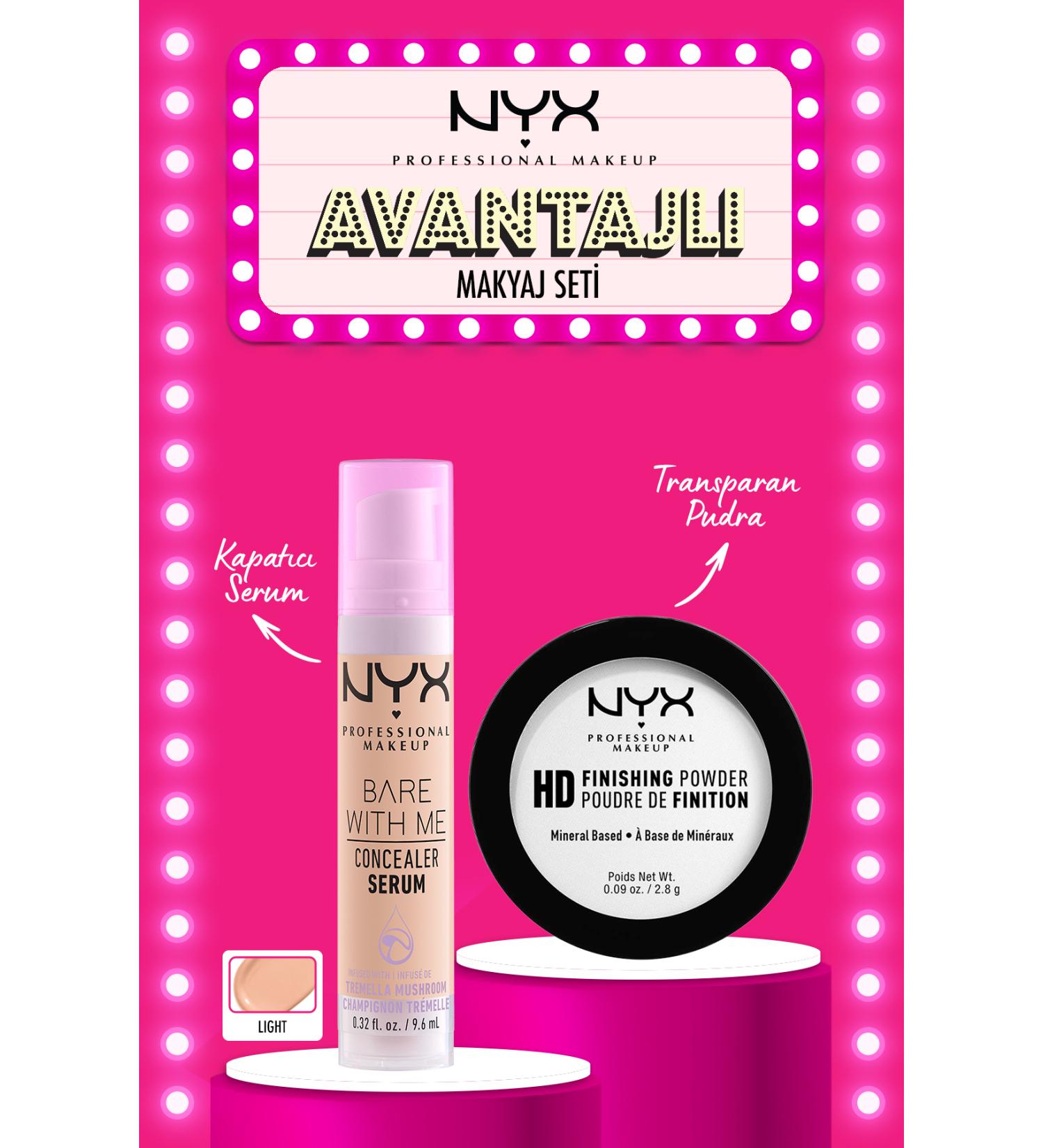 NYX Professional Makeup Bare With Me Concealer Serum 02 Light & Mini Powder Set - Buy Online on GoSupps.com