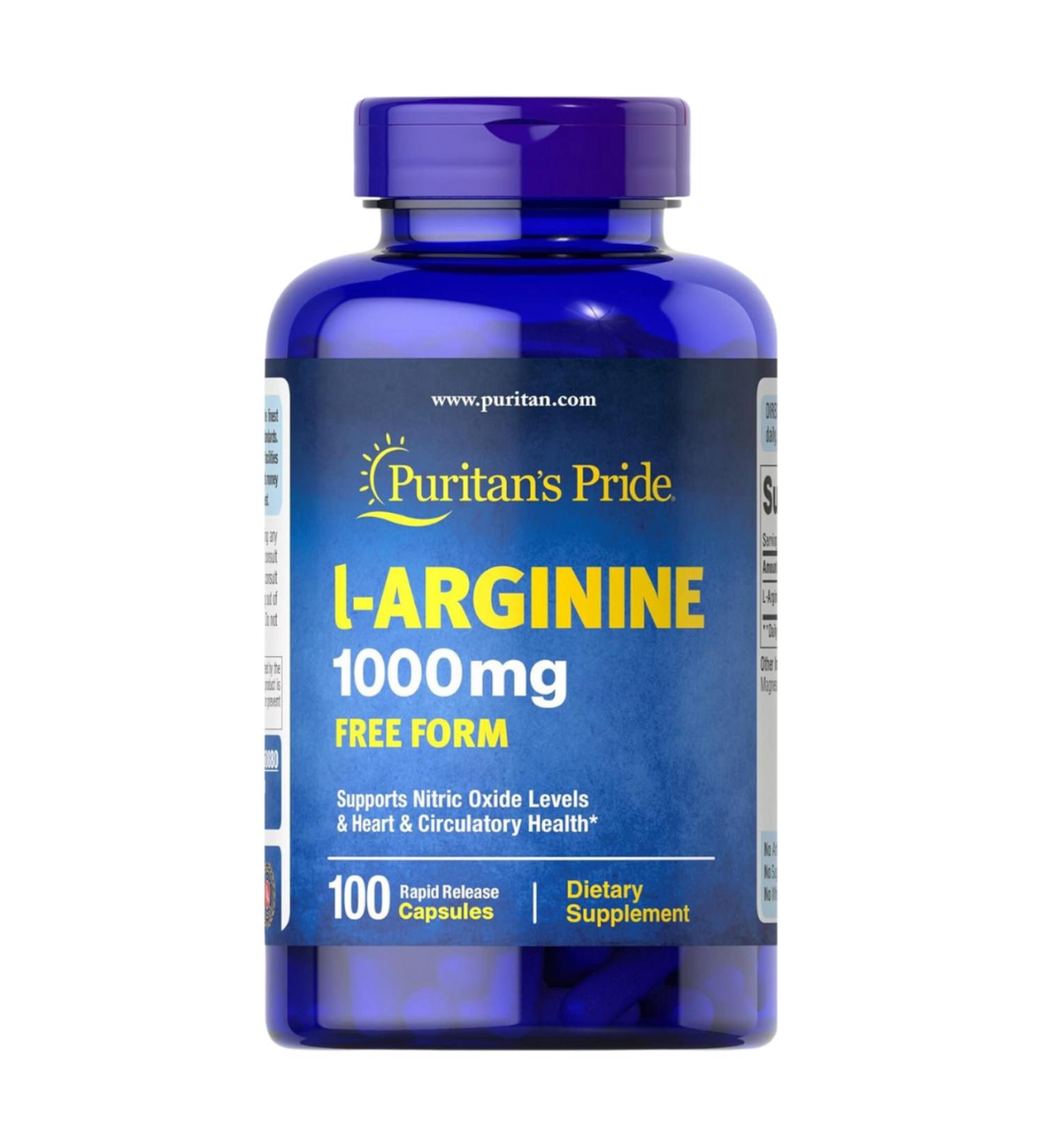 Puritan's Pride L-Arginine 1000 mg-100 CAPSULES