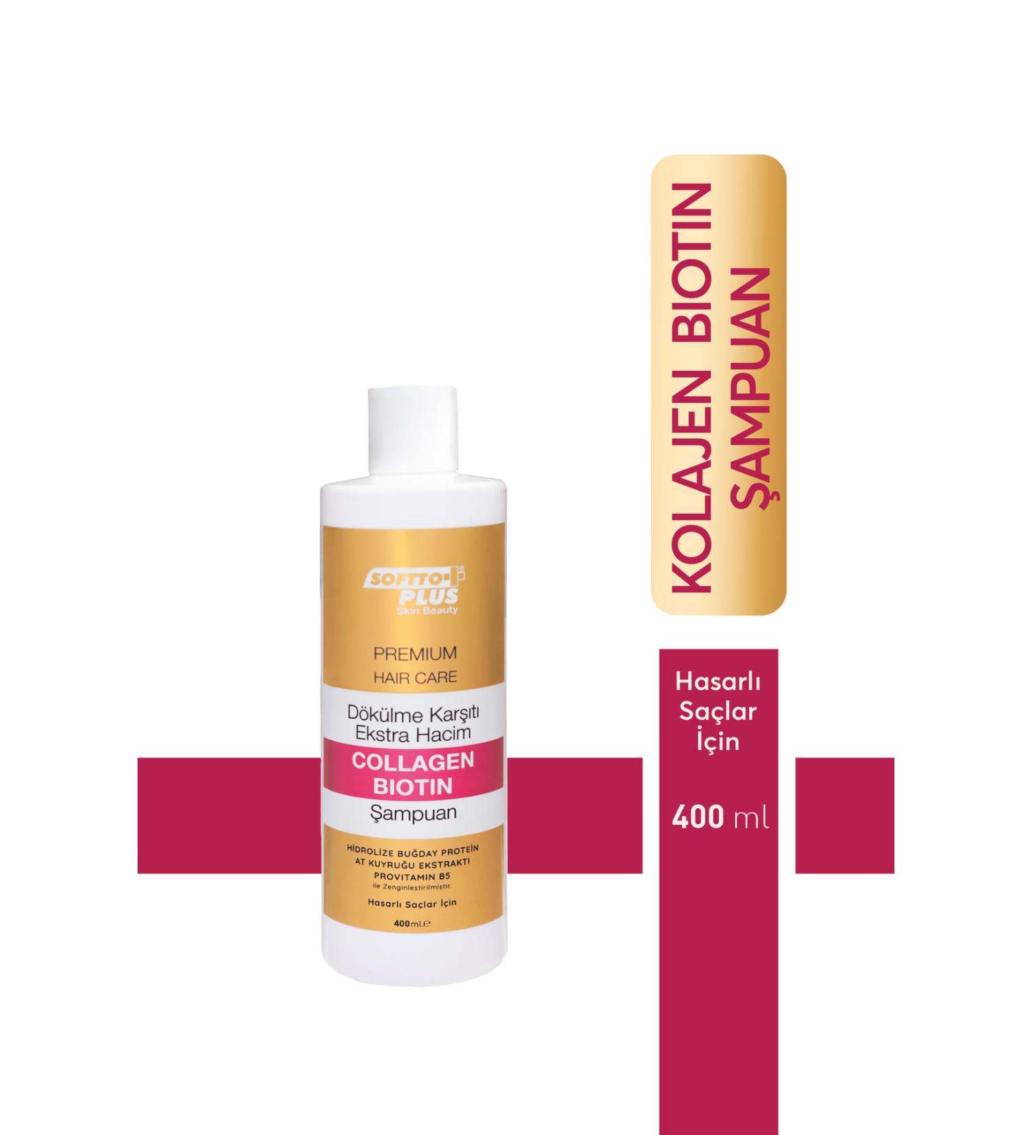 Softto Plus ANTI-HAIR LOSS EXTRA VOLUME COLLAGEN BIOTIN SHAMPOO 400 ML - Buy Online on GoSupps.com