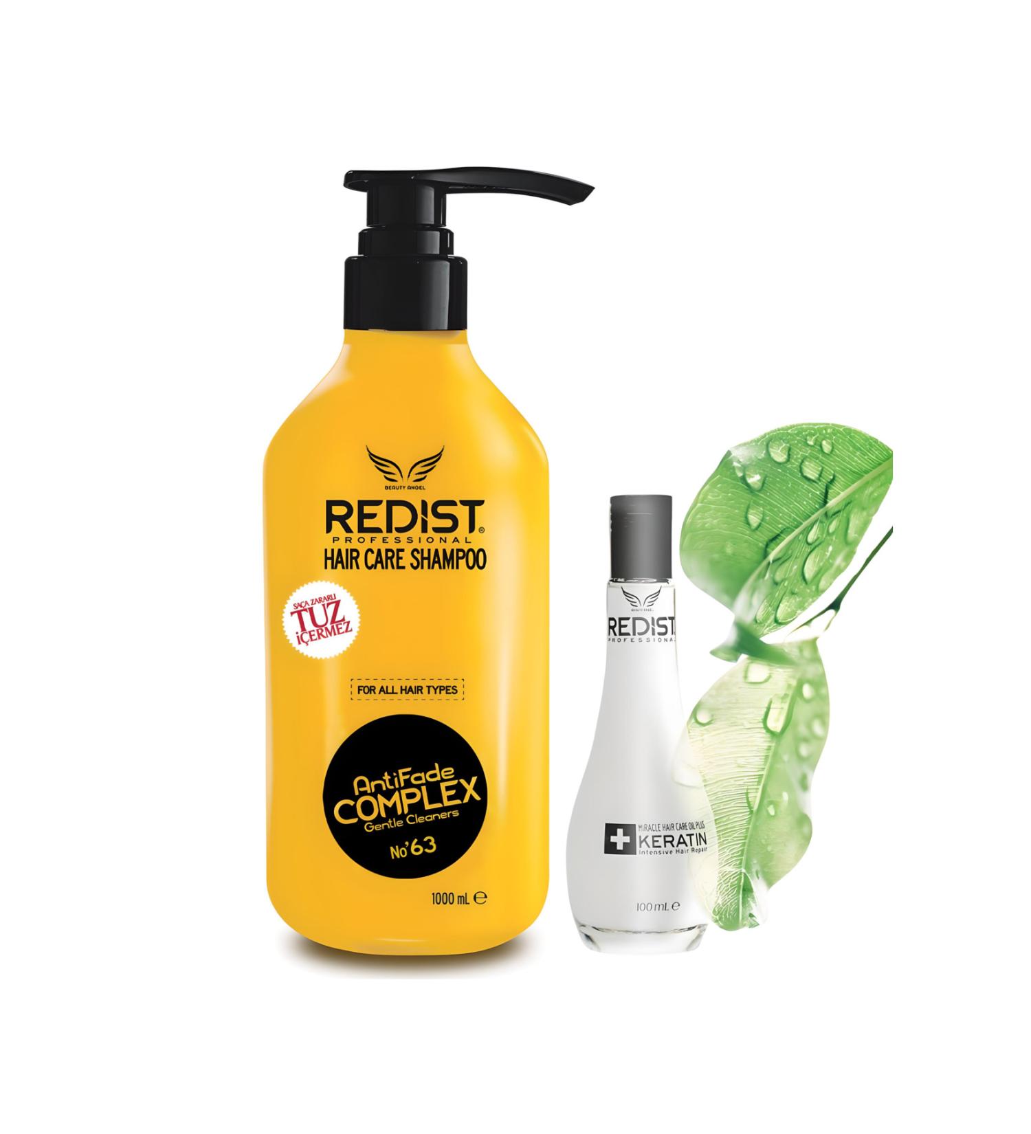 Redist Salt-Free Hair Care Shampoo 1000 ml and Keratin Hair Care Oil 100 ml