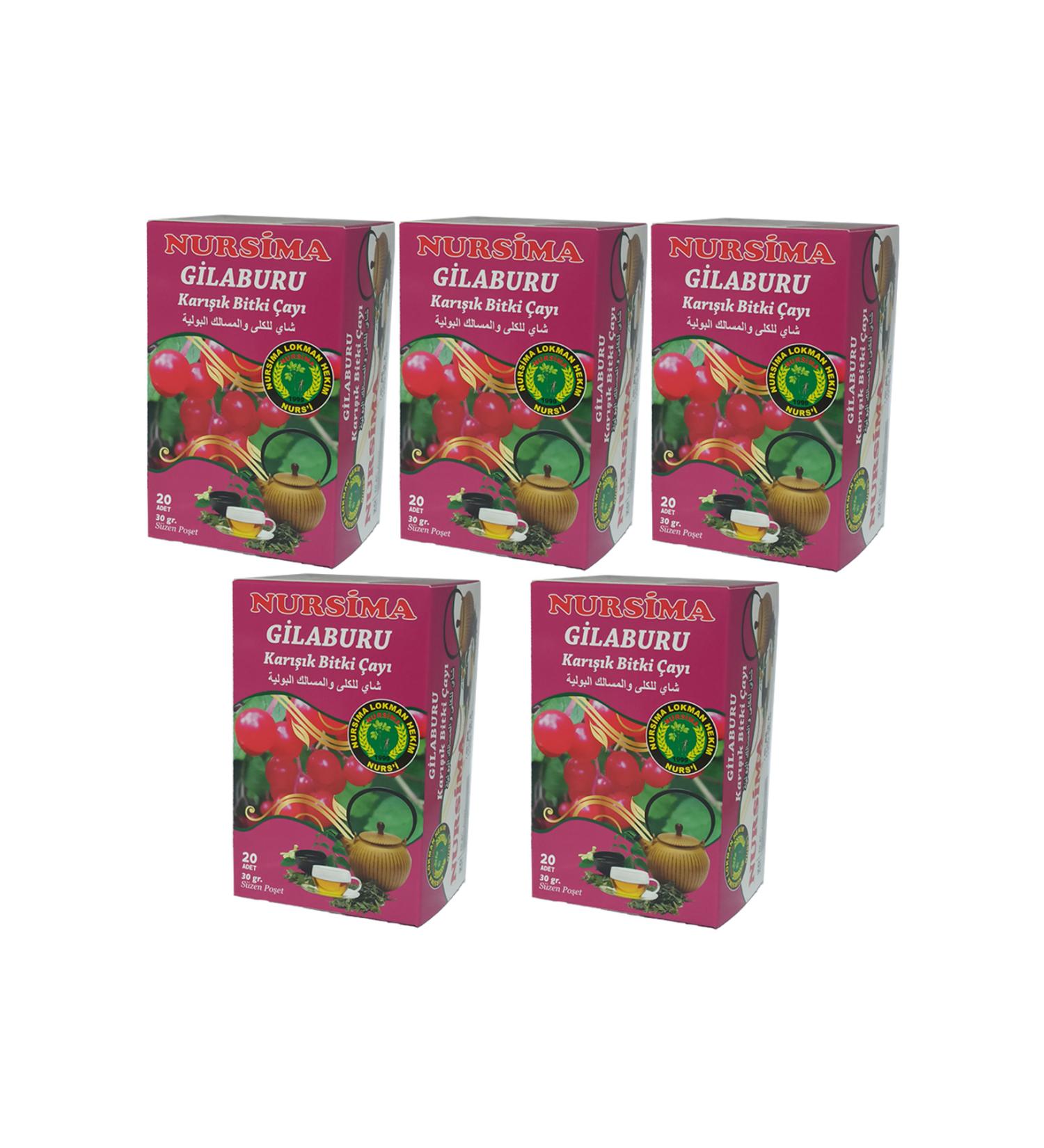 Nursima Gilaburu Mixed Herbal Tea 20 Filter Bags 5 Boxes