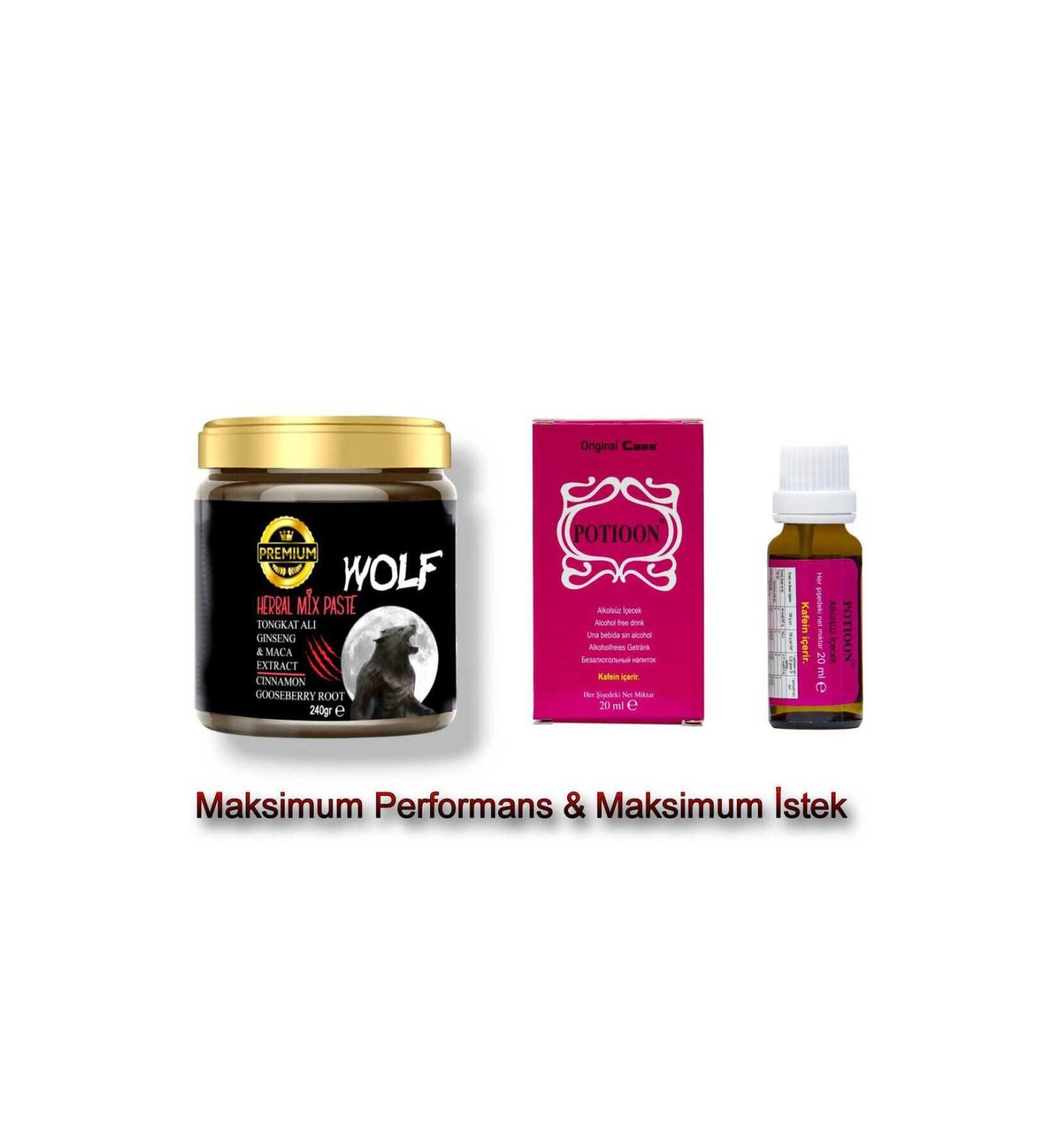 Meby Store Premium Wolf 24 Hour Effective Performance Paste 240 Gr & Pot oon Women's Special Love Drops Drops