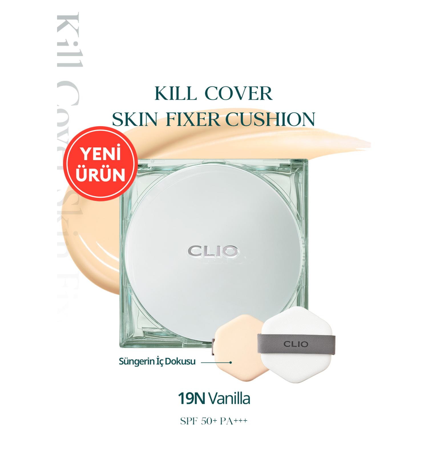 CLIO All Day Matte Cushion Foundation CLIO Kill Cover Skin Fixer Cushion (19W Vanilla) SPF50+ PA+++ - Buy Online on GoSupps.com