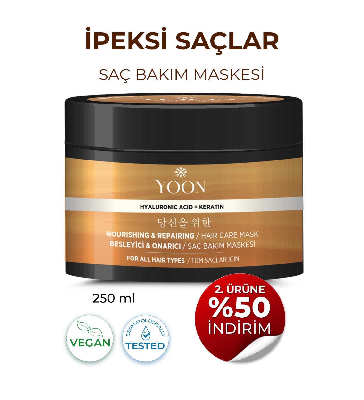 YOON Hair Care Mask 360 Intensive Repair Nourishing Hair Mask with Keratin and Hyaluronic Acid 250ml - Buy Online on GoSupps.com