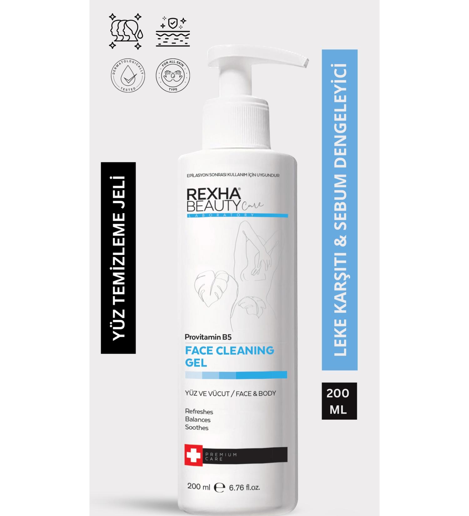 rexha Sensitive and Normal Skin Purifying Moisturizing Pore Tightening Facial Cleansing Gel 200 Ml
