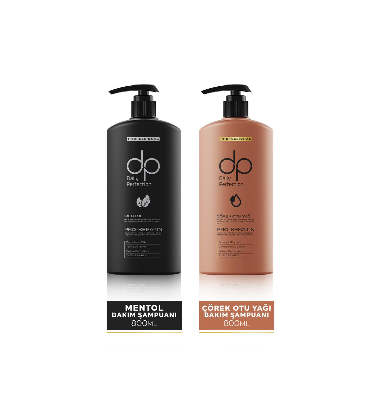 dp Daily Perfection Shampoo Menthol 800 ml & Shampoo Black Cumin 800 ml - Buy Online on GoSupps.com