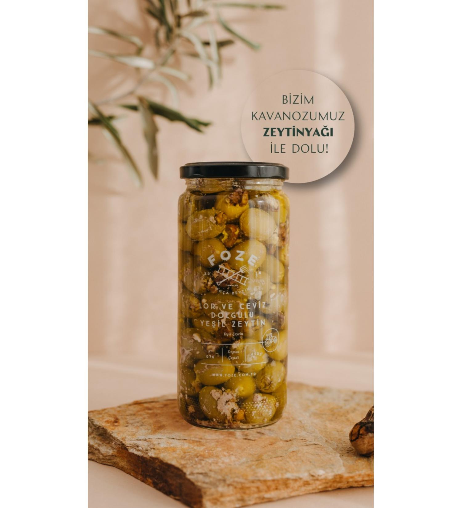 Foze Curd and Walnut Stuffed Green Olives 450 gr