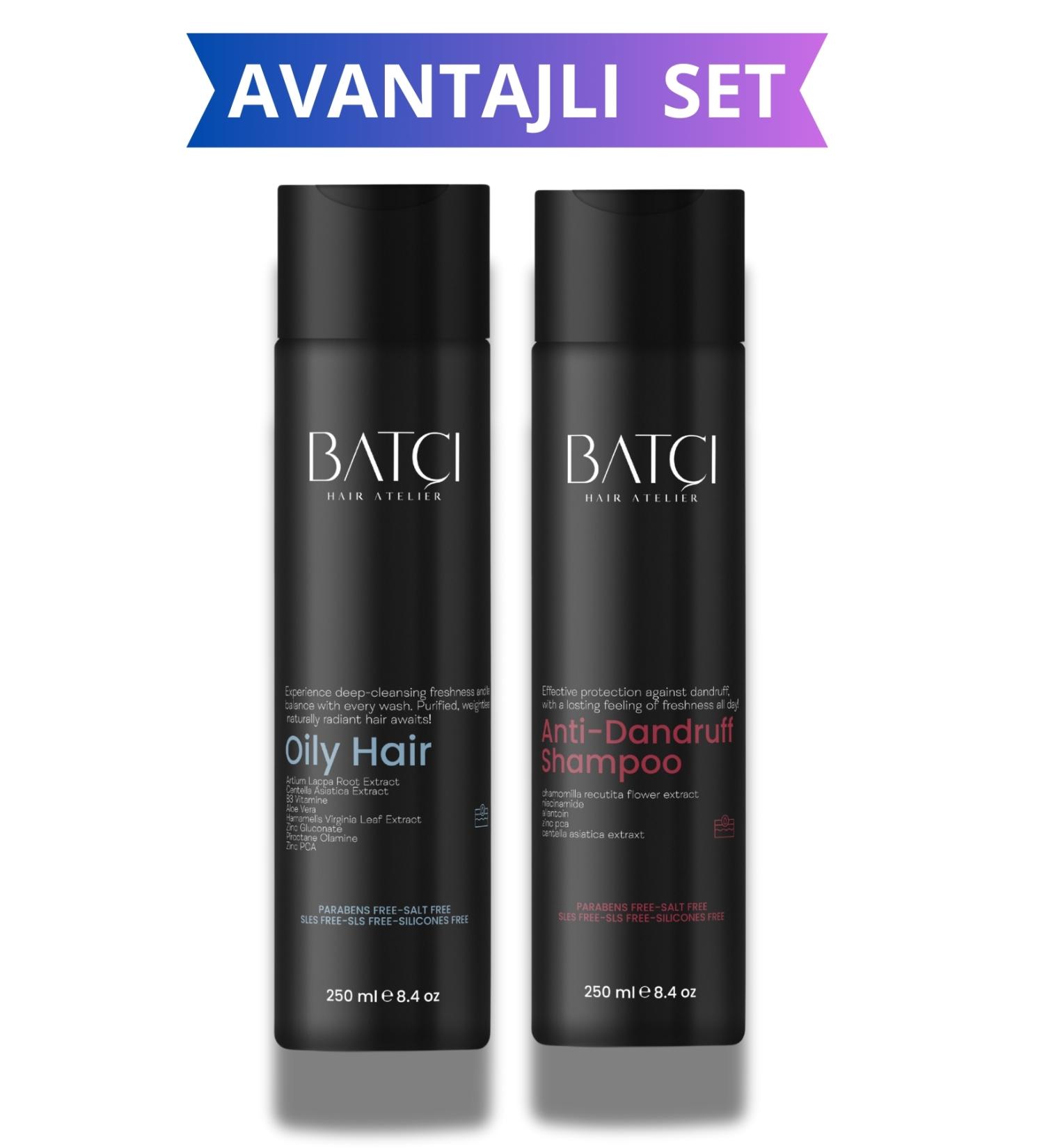 Bat Hair Atelier Anti-Oily Shampoo 250 ML and Anti-Dandruff Shampoo 250 ML Advantageous Set - Buy Online on GoSupps.com