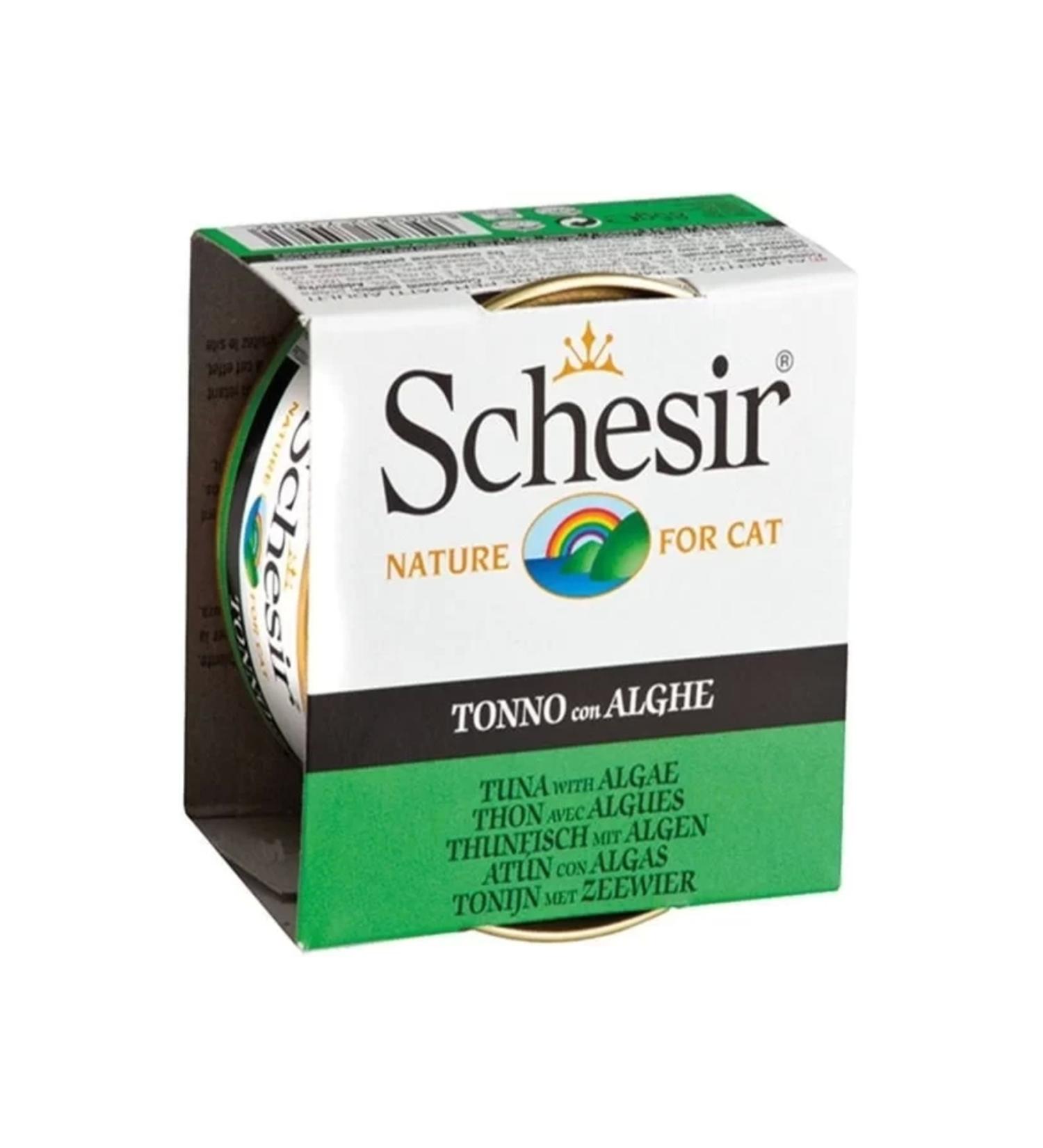 Schesir Canned Cat Food with Tuna and Sea Plants Jelly 85 gr