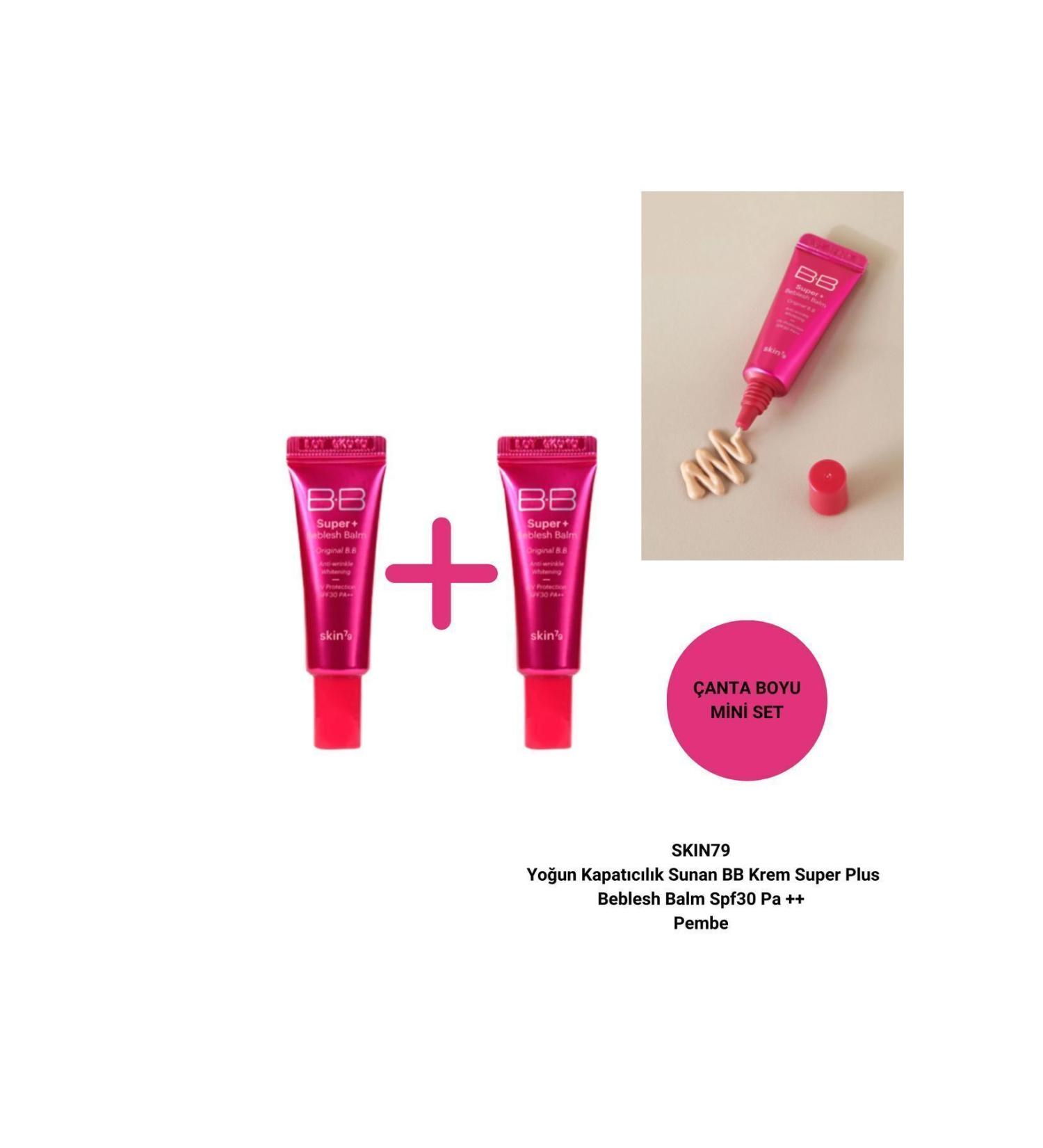 Skin79 Intense Coverage BB Cream Super Plus Beblesh Balm Spf30 Pa ++ Pink MINI SET 7g+7g - Buy Online on GoSupps.com