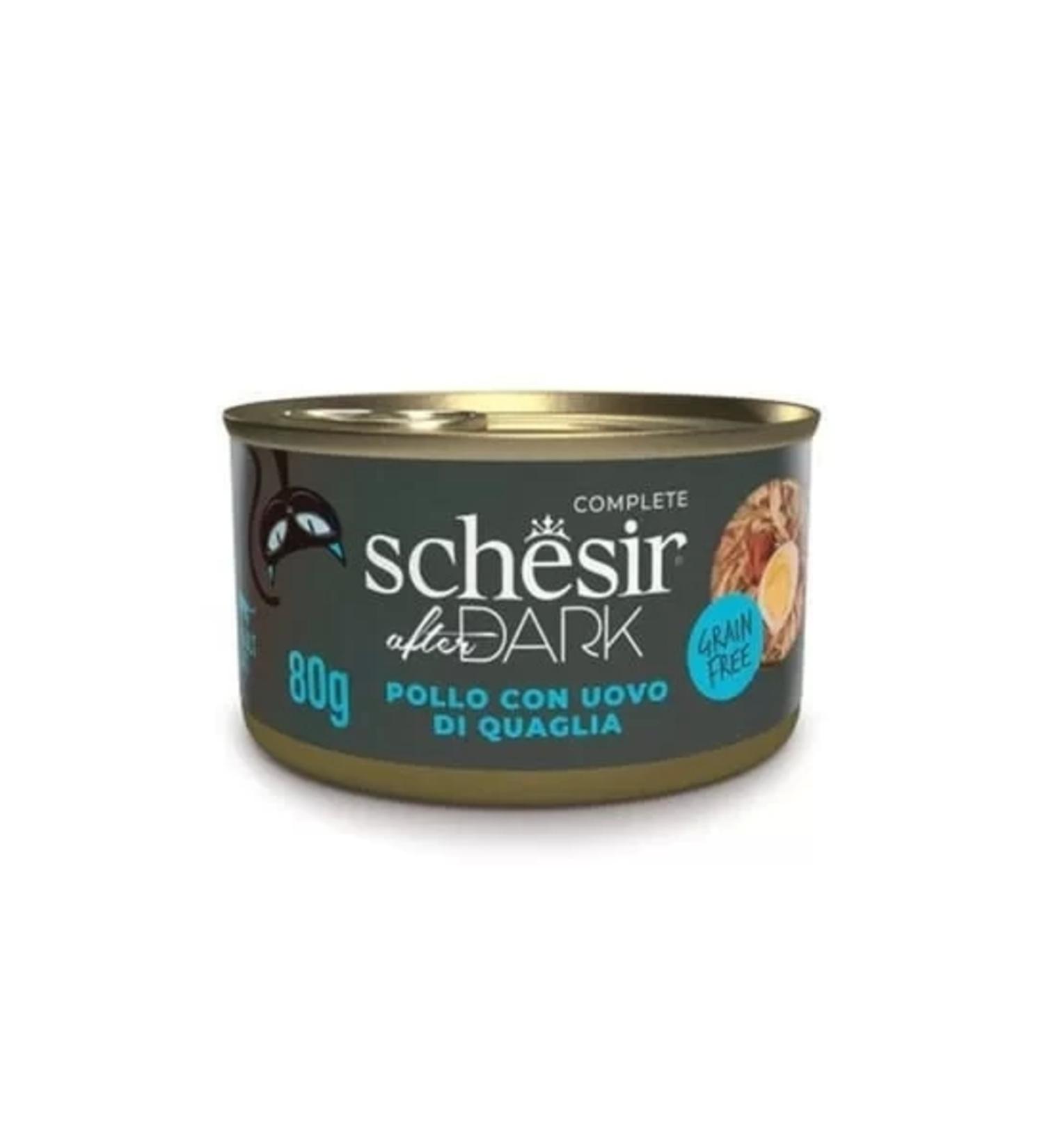 Schesir After Dark Pate Chicken and Quail Egg Adult Cat Canned Food 80 gr