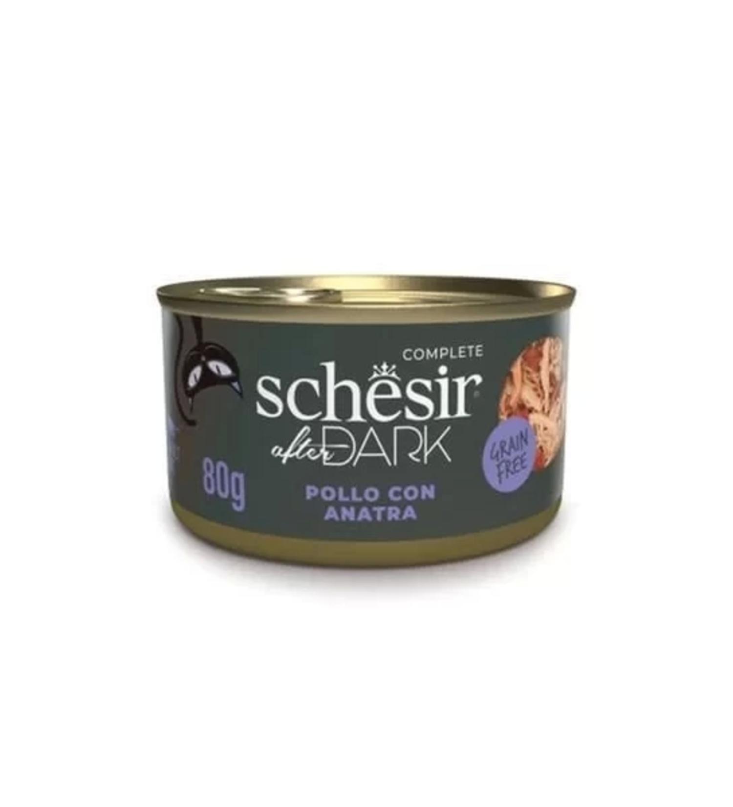 Schesir After Dark Chicken and Duck Adult Cat Canned Food in Broth 80 gr