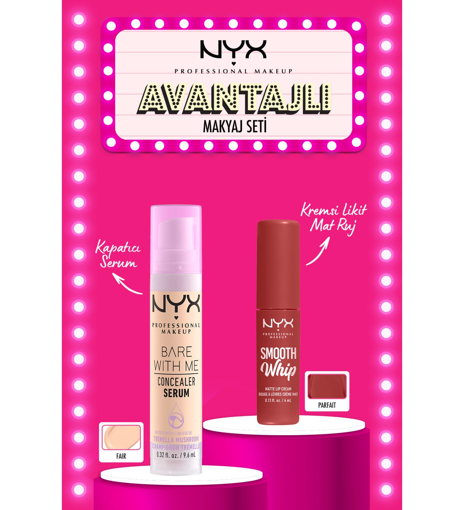 NYX Professional Makeup Bare With Me Concealer Serum 01 Fair & Smooth Whip Creamy Liquid Matte Lipstick - Parfait - Buy Online on GoSupps.com