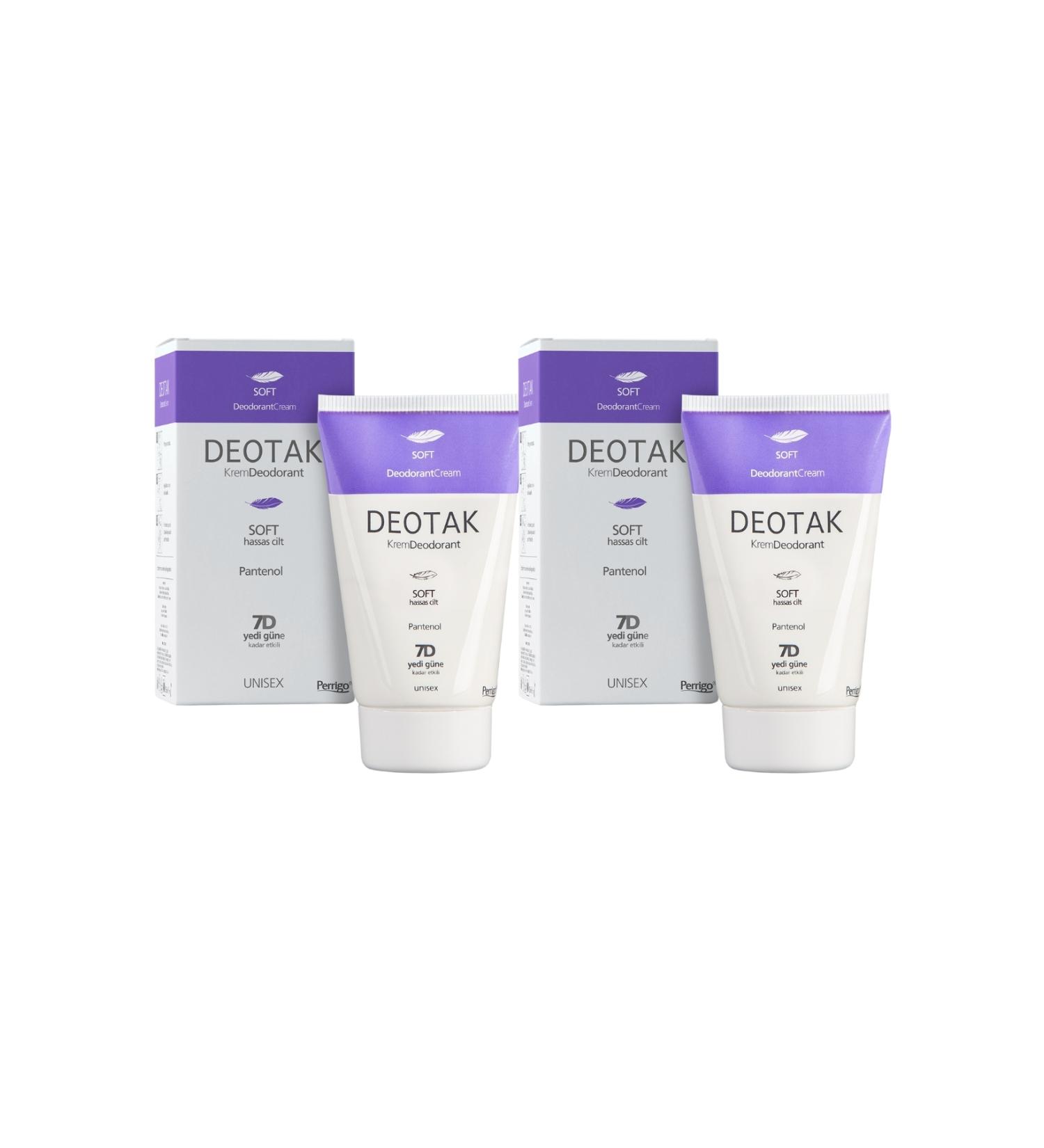 Deotak Cream Deodorant Soft For Sensitive Skin 35 ml x 2 pieces