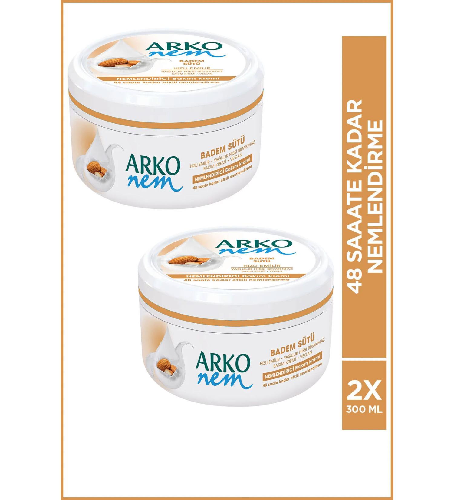 Arko Nem Cream Almond Milk 2x300 Ml