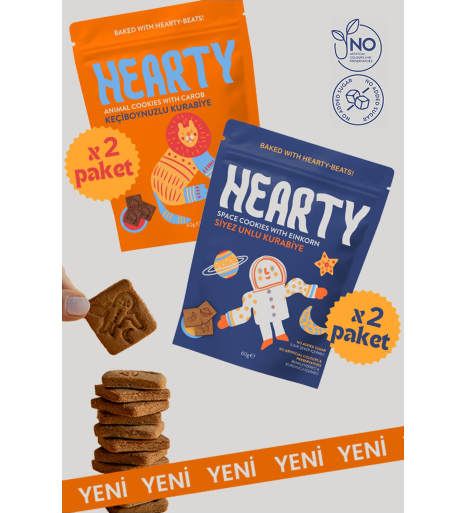 Hearty 4 Pack Mixed Cookies 60g Sugar-free Additive-free Healthy Snack for Kids - Buy Online on GoSupps.com