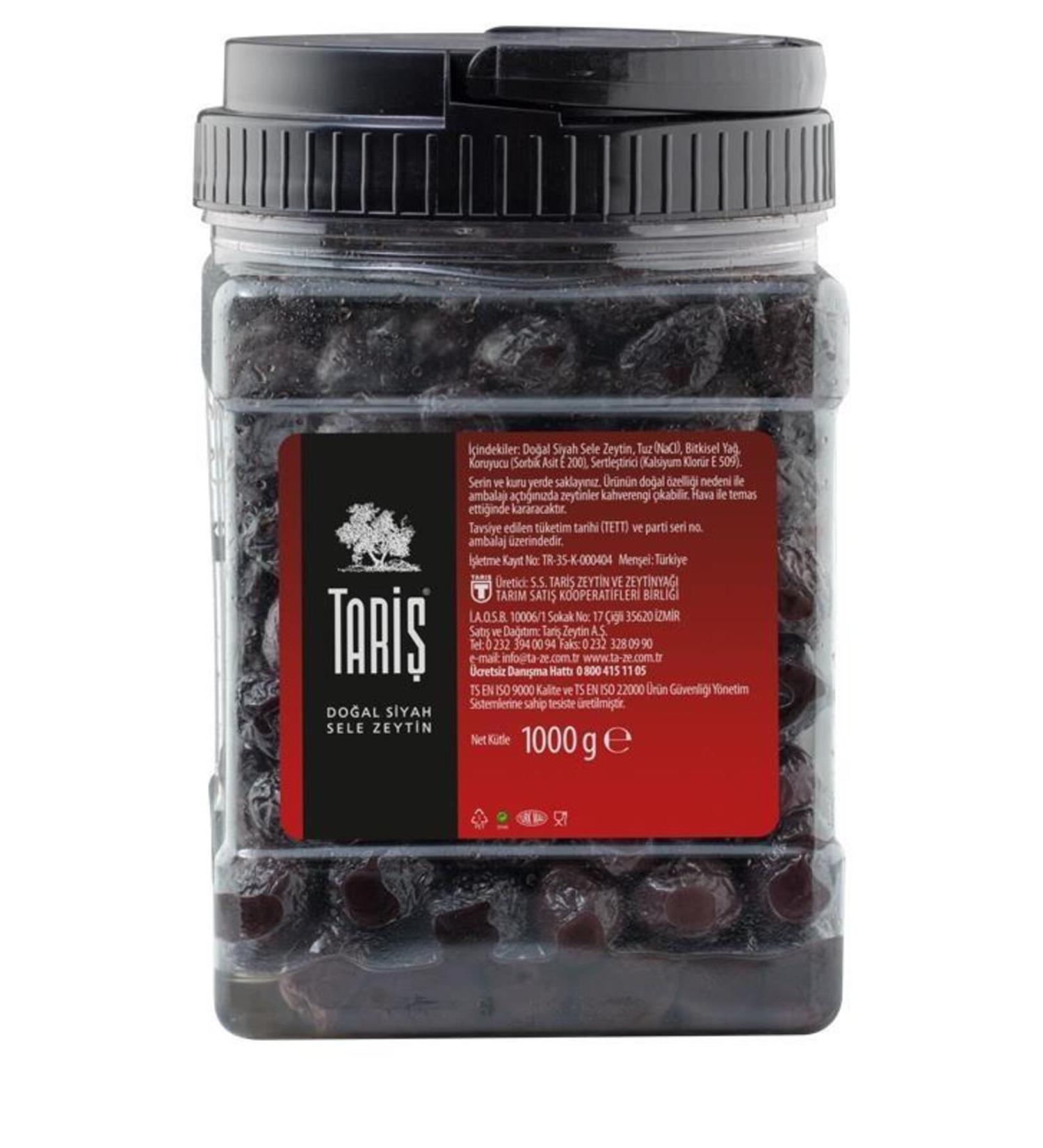 Tari Gemlik Natural Black Sele Olive (291-320) 1500 Cc Pet Jar