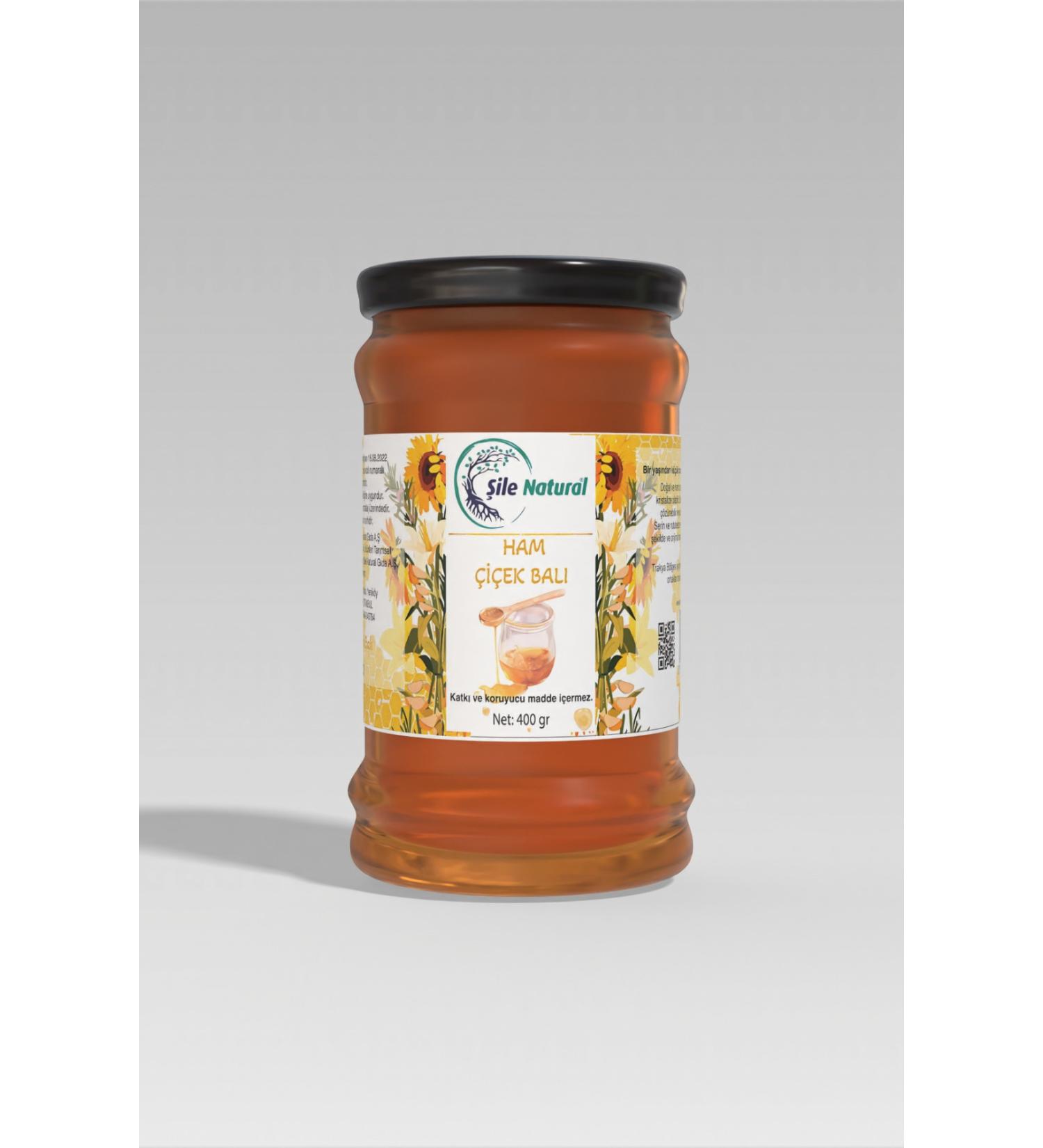 ile Natural Flower Honey Glass Jar 400 gr - 0 Natural Raw Flower Honey