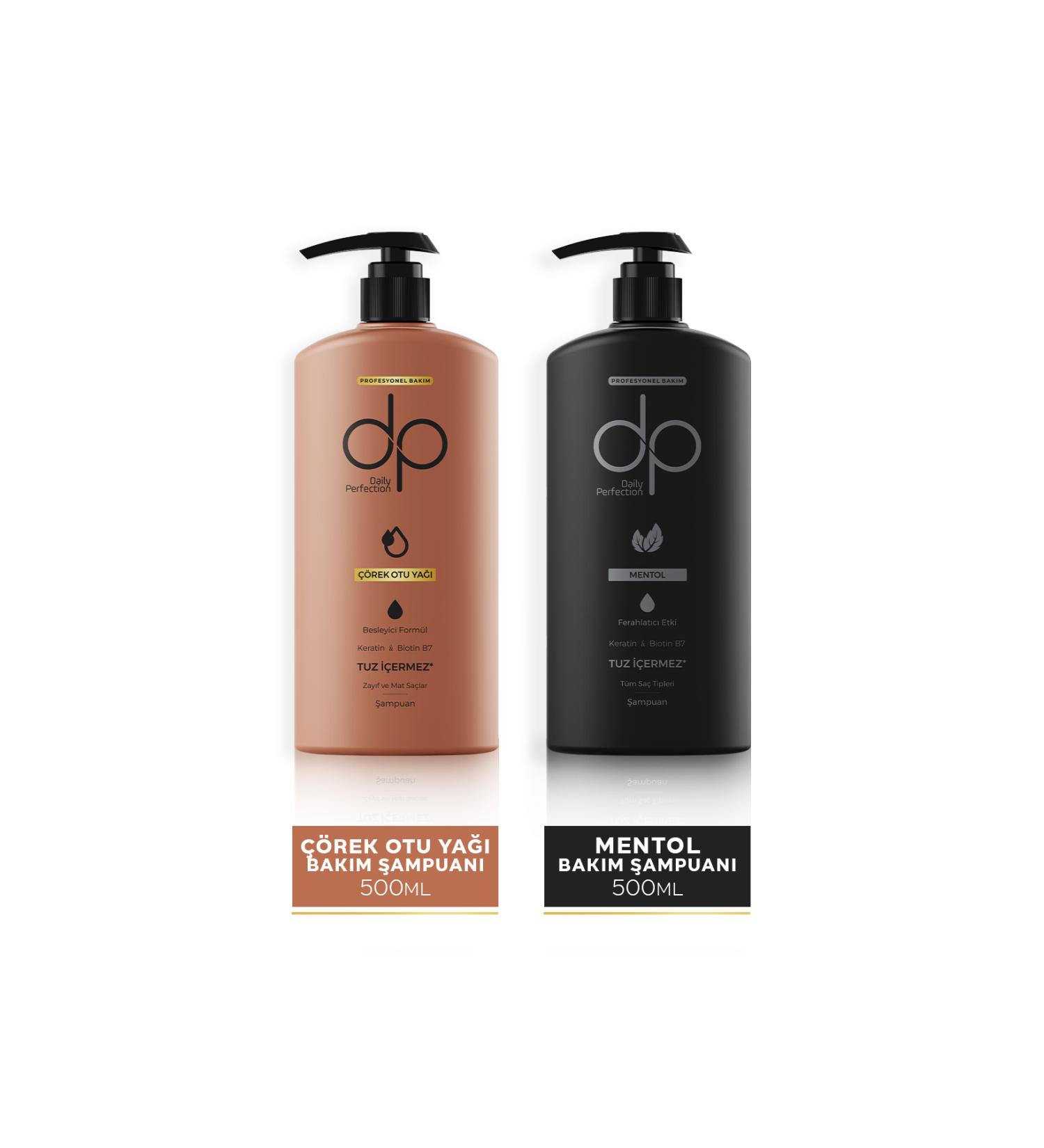 dp Daily Perfection Shampoo Black Cumin Oil 500 ml & Menthol 500 ml - Buy Online on GoSupps.com
