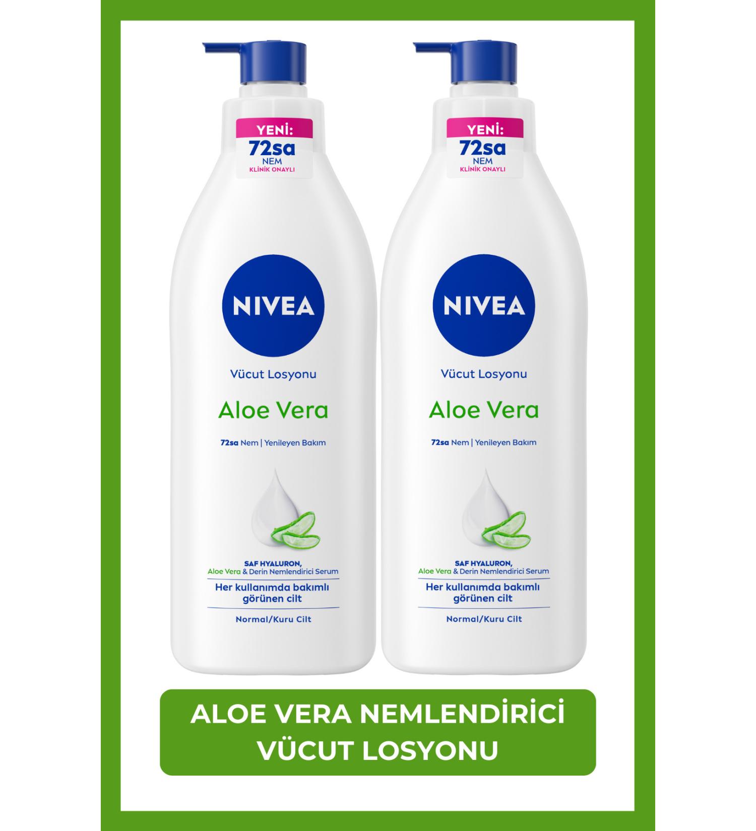 NIVEA Pure Dry Skin X2 Pieces Aloe Vera Deep Moisturizing Body Care Lotion 400mlBLK WW94