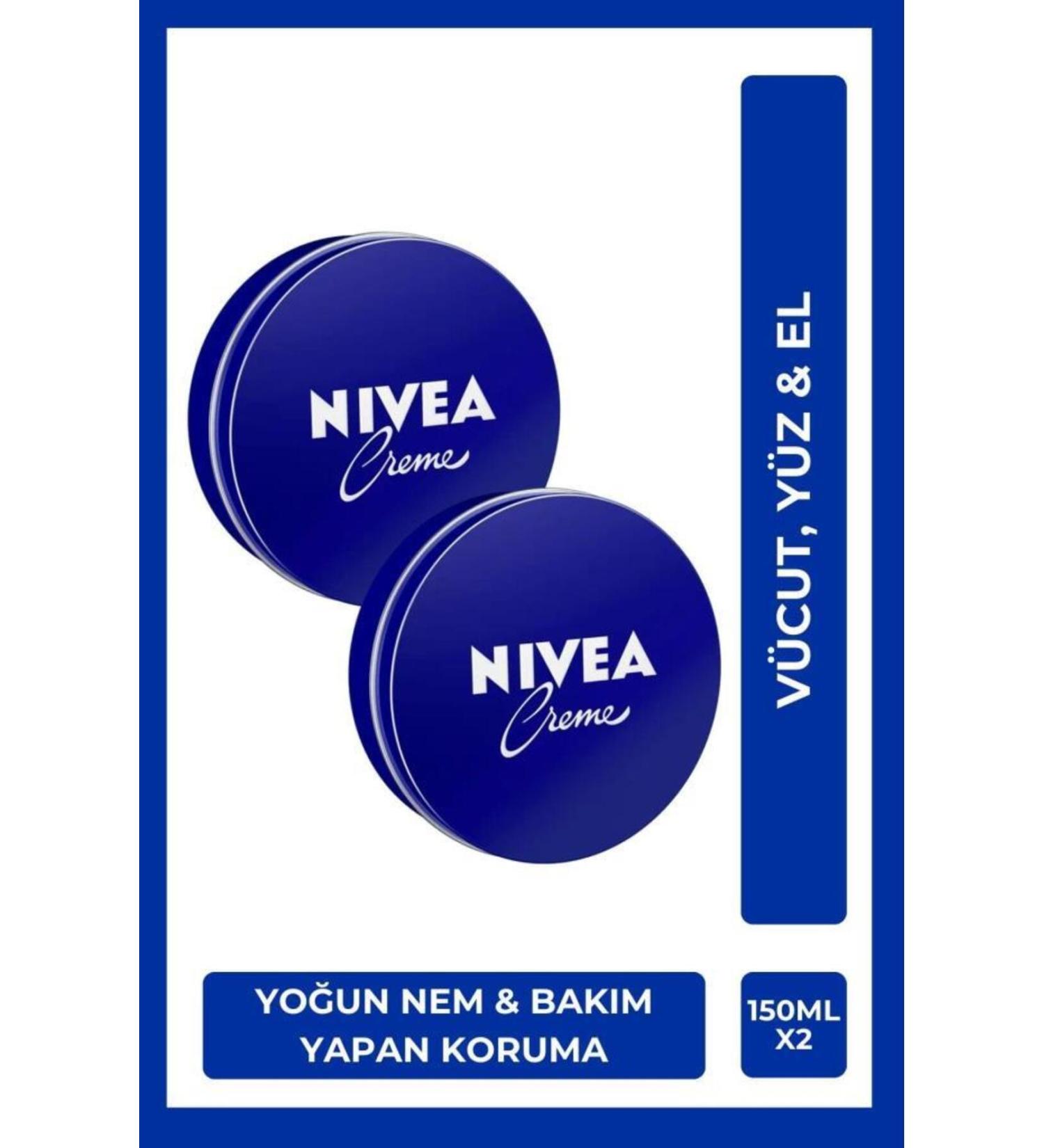 NIVEA Creme 150ml Intensive Moisturizer Caring Protection Skin Hand Face Body X2 pcs WW74