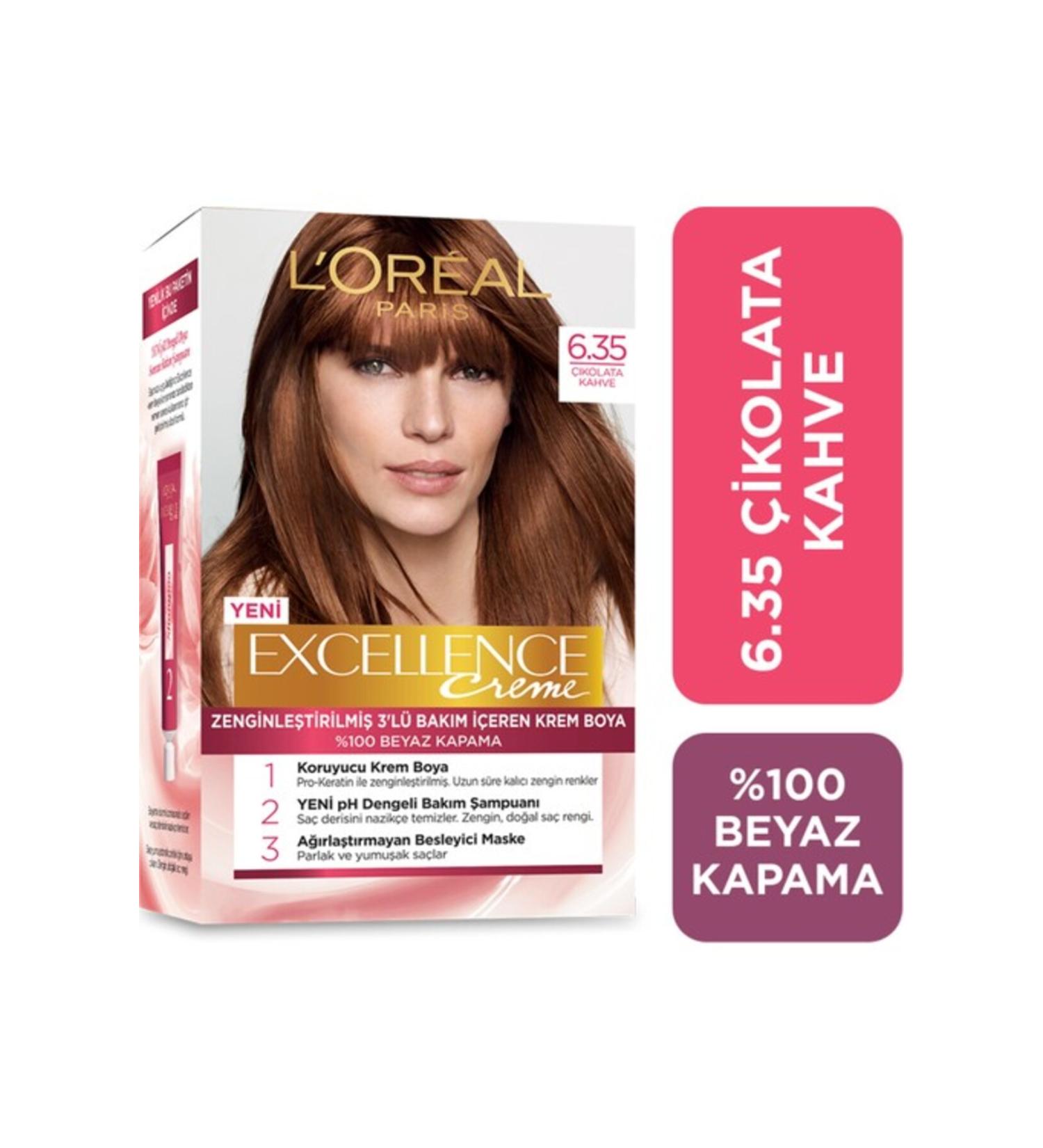 L'Oreal Paris L'or al Paris Excellence Creme Hair Dye 6.35 Chocolate Brown - Buy Online on GoSupps.com