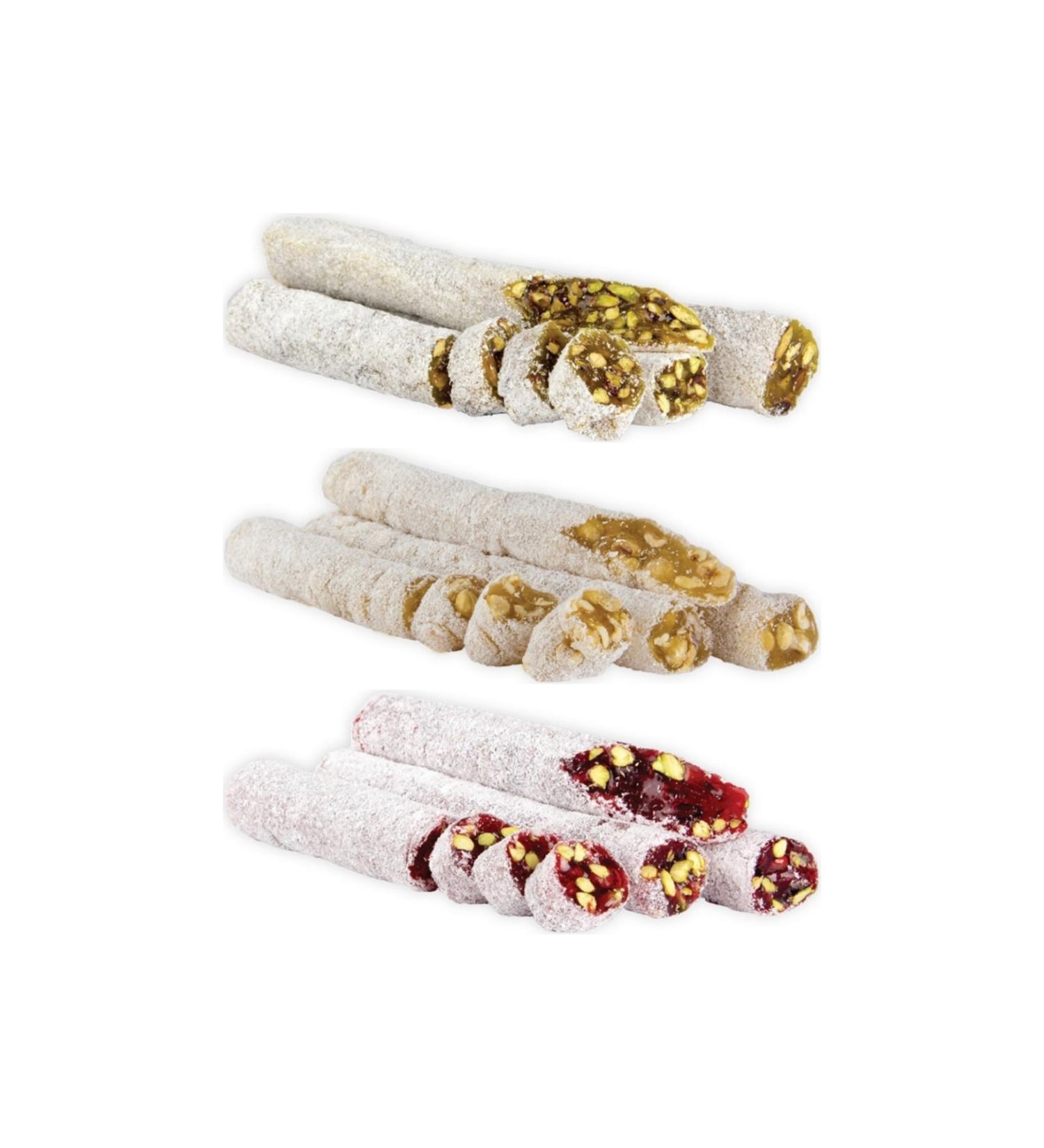 ARI Mixed Roll Turkish Delight 500 Gr (Pistachio - Hazelnut - Pomegranate)
